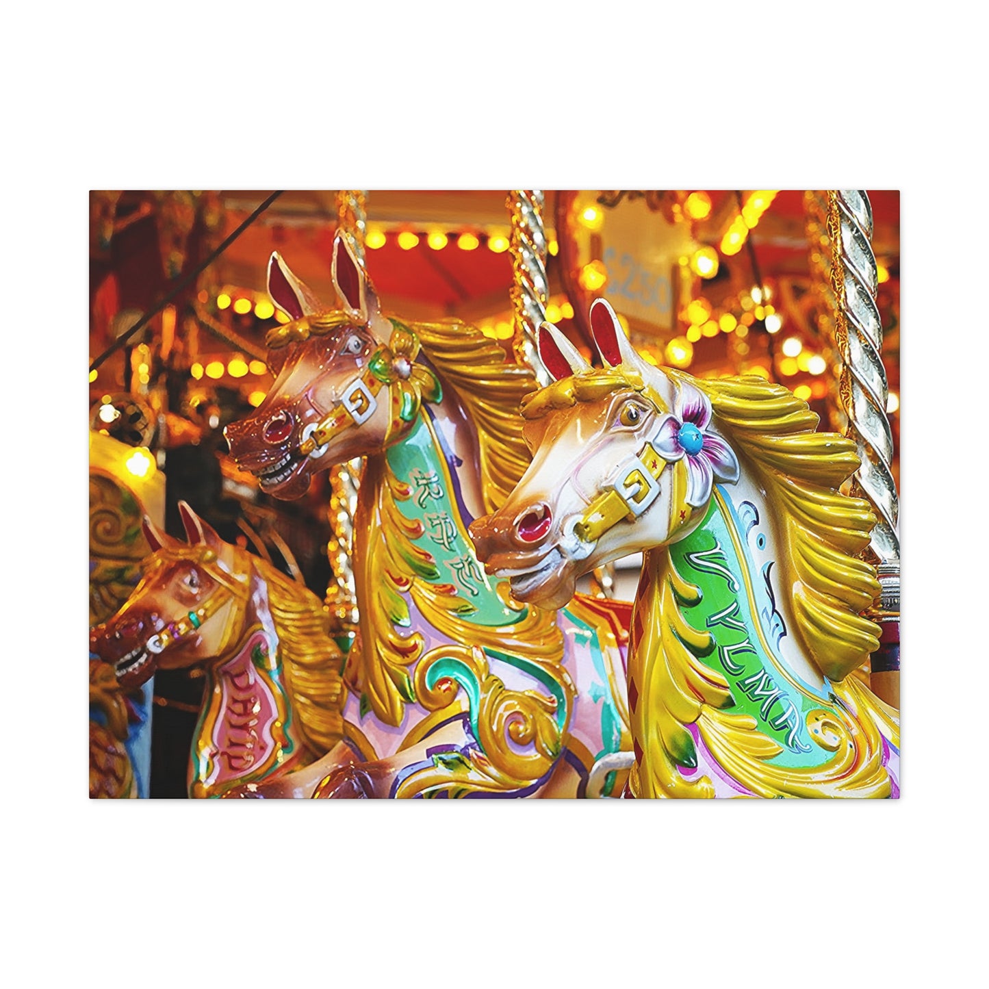 Carousel Horses 1 - Canvas Stretched, 0.75"