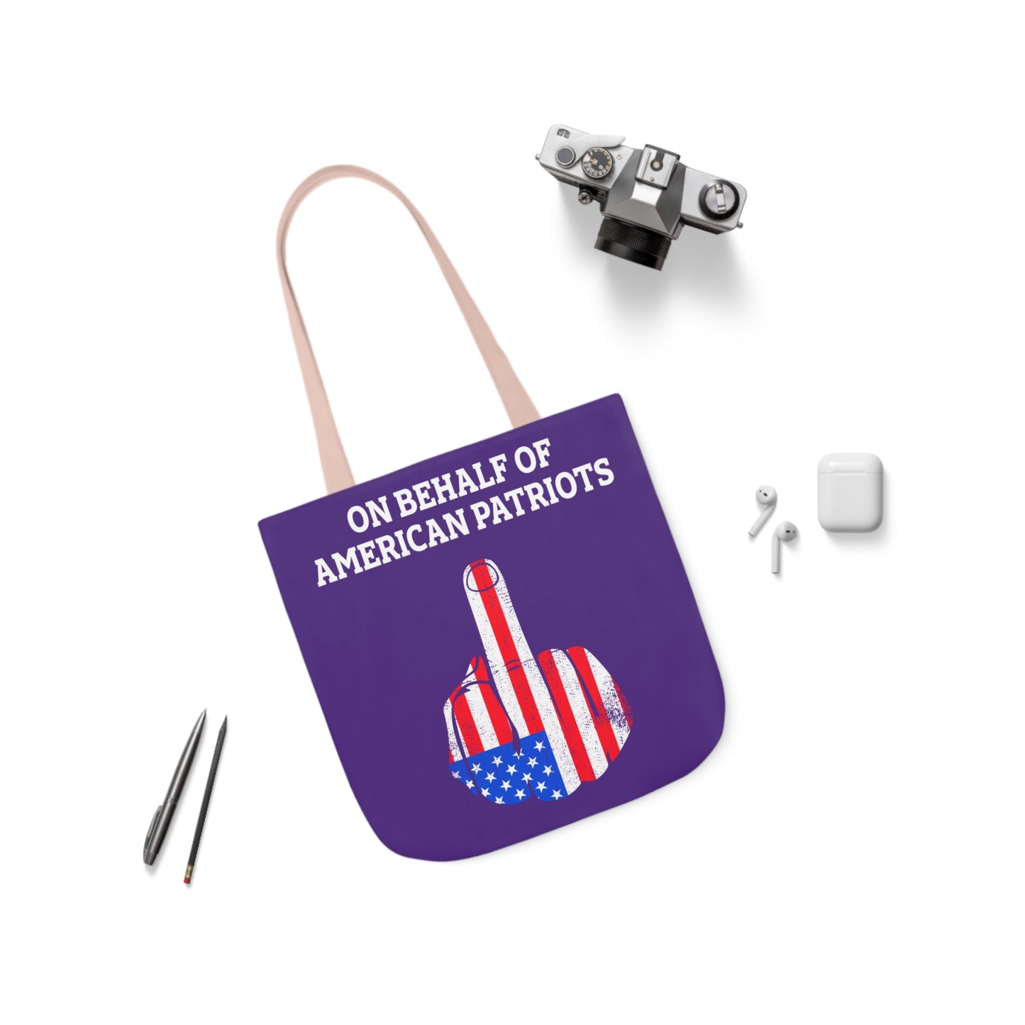 On Behalf - Canvas Tote Bag, 5-Color Straps veterans - Patriotic