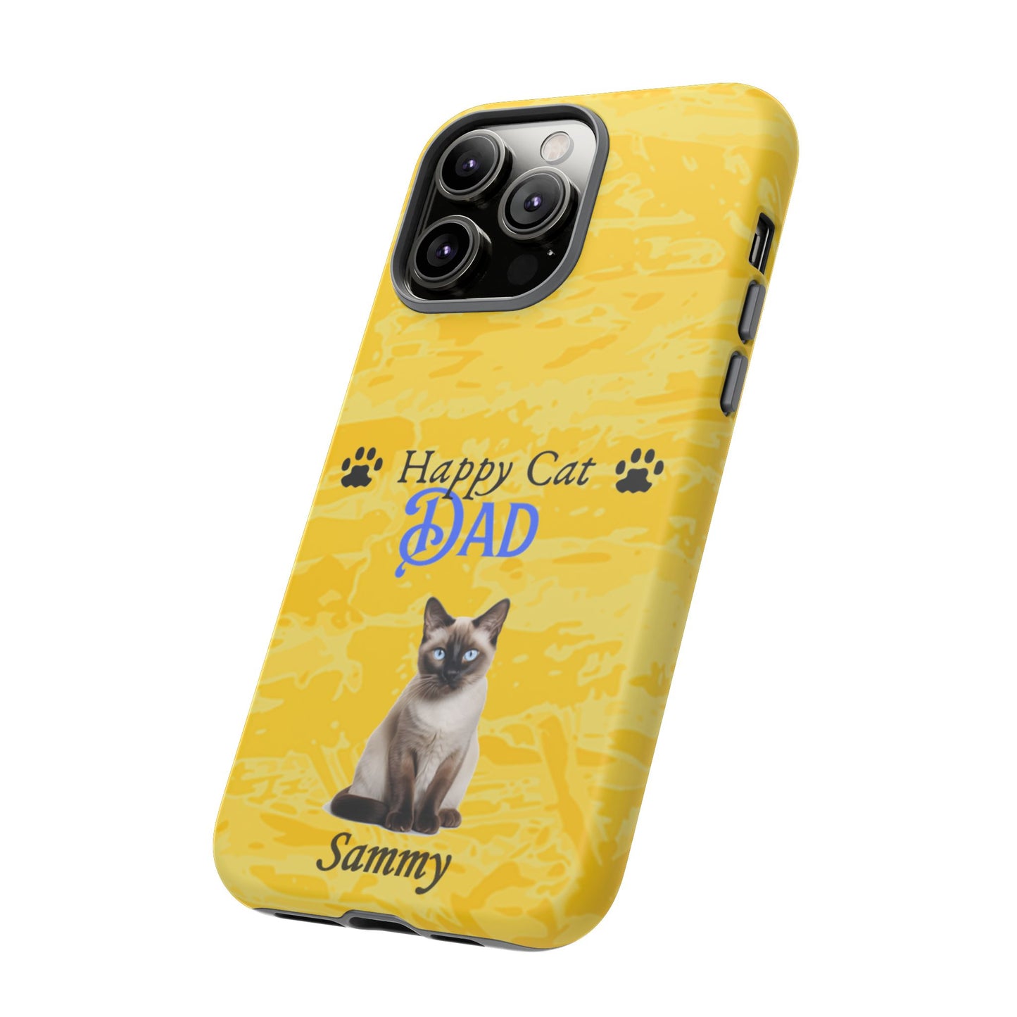 Happy Cat Dad - Personalized - Whimsical Phone Cases - Father's Day