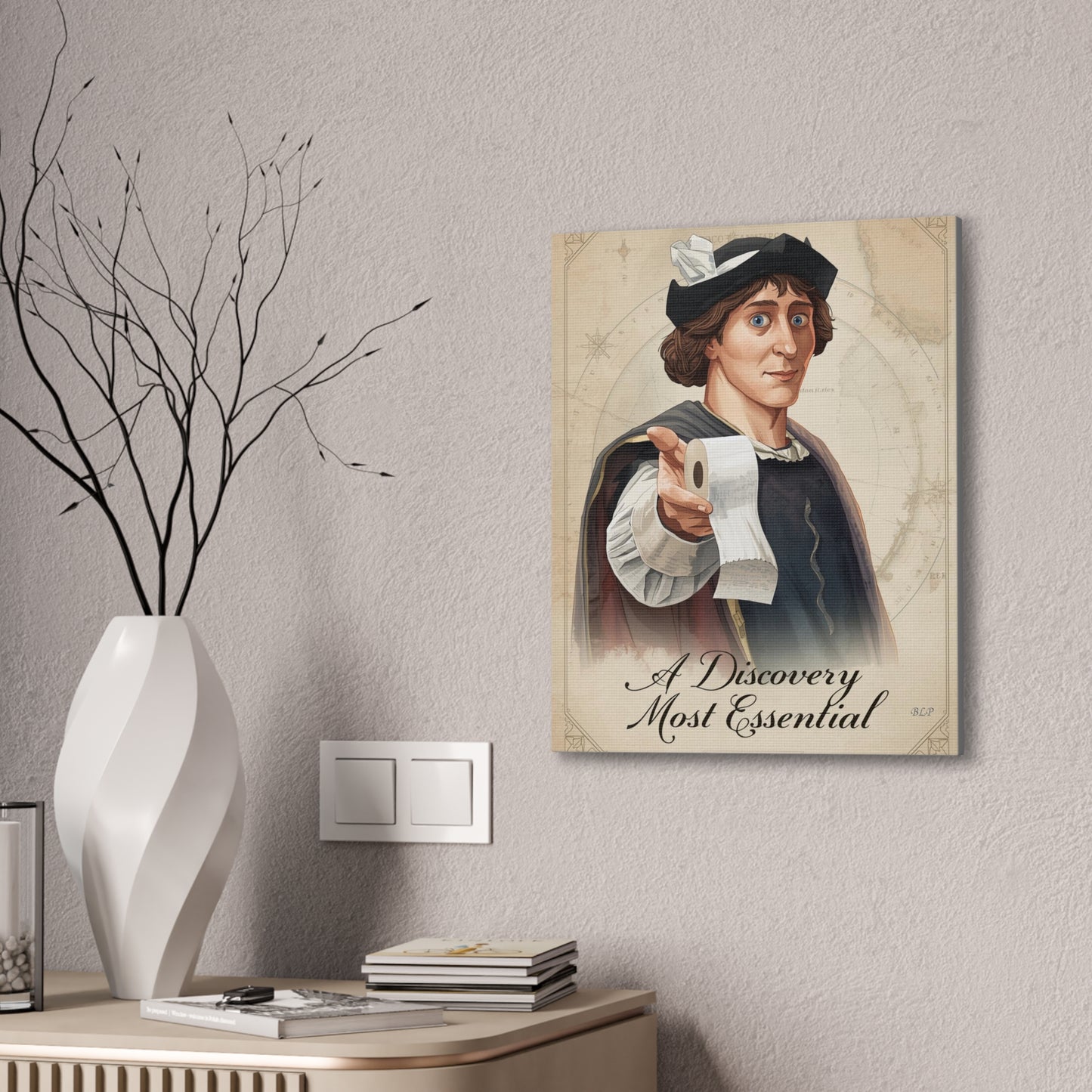Columbus - Canvas Stretched, 0.75" - 2026 Wall Art - Bathroom Humor