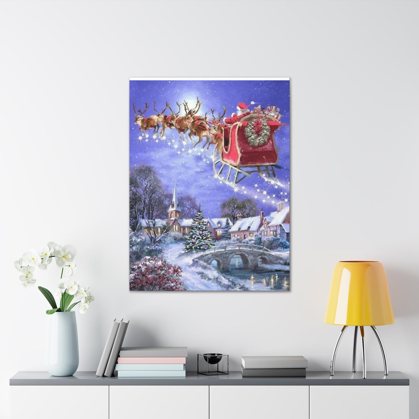 Santa's Coming - Canvas Stretched, 0.75" Christmas