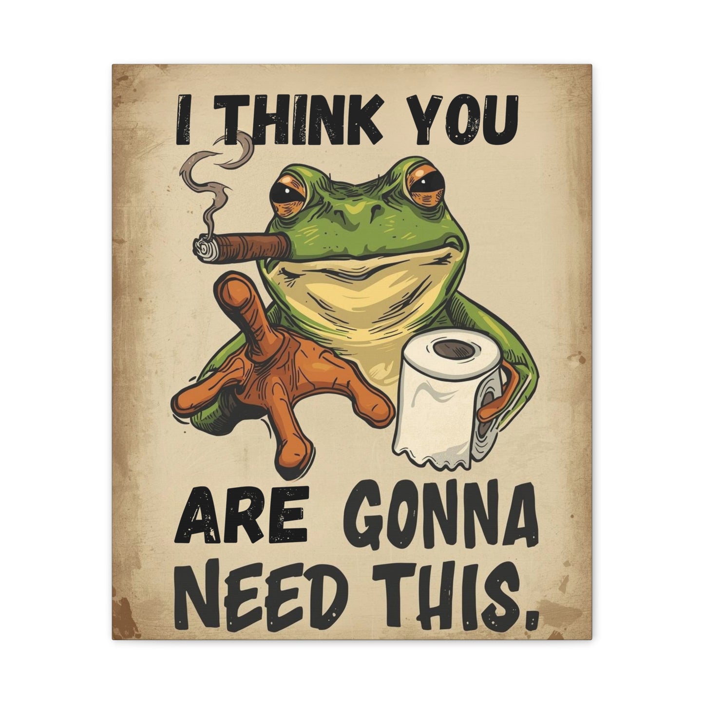 Frog - Canvas Stretched, 0.75" - 2026 Wall Art - Bathroom Humor