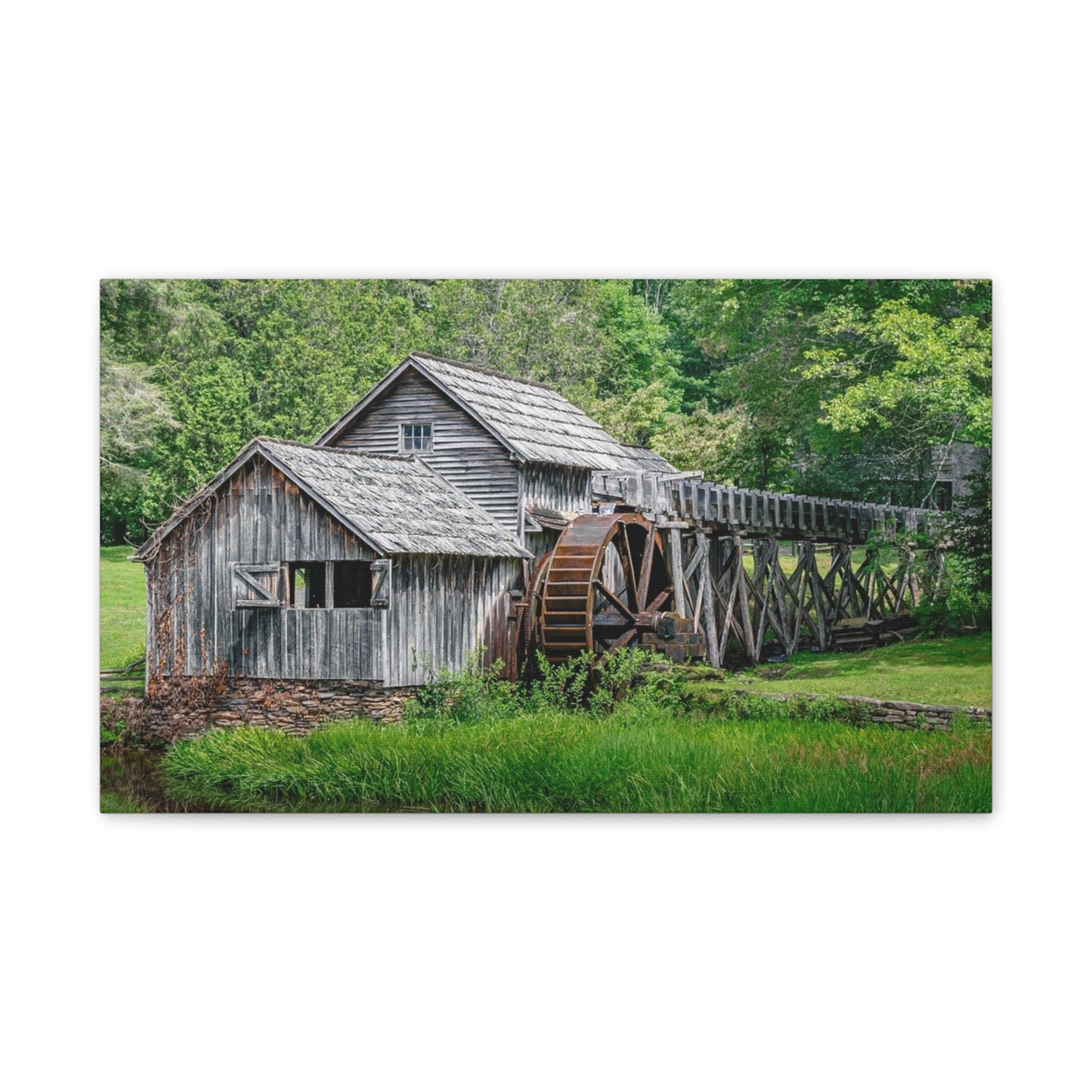 Water Wheel - Canvas Stretched, 0.75"