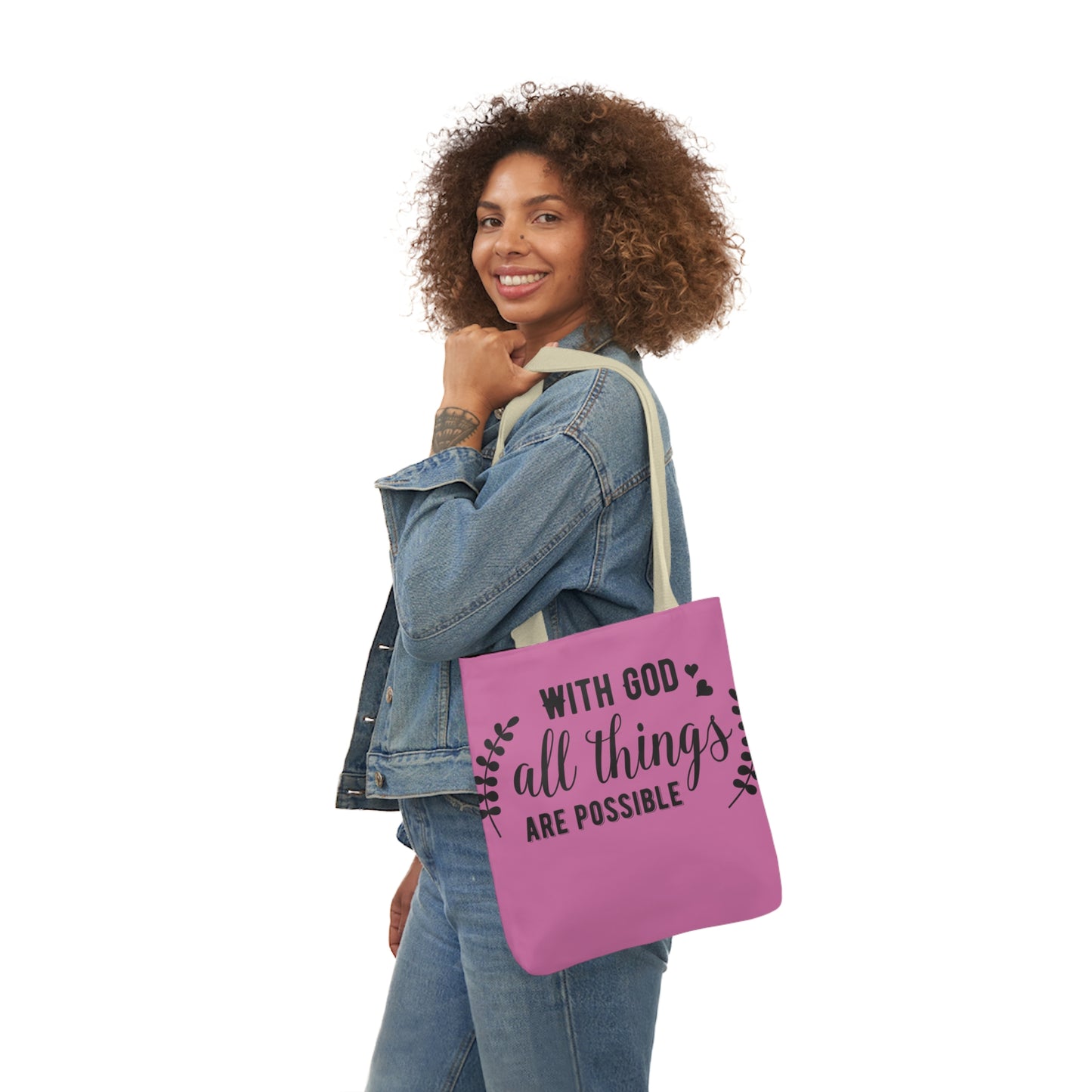 With God - Canvas Tote Bag, 5-Color Straps