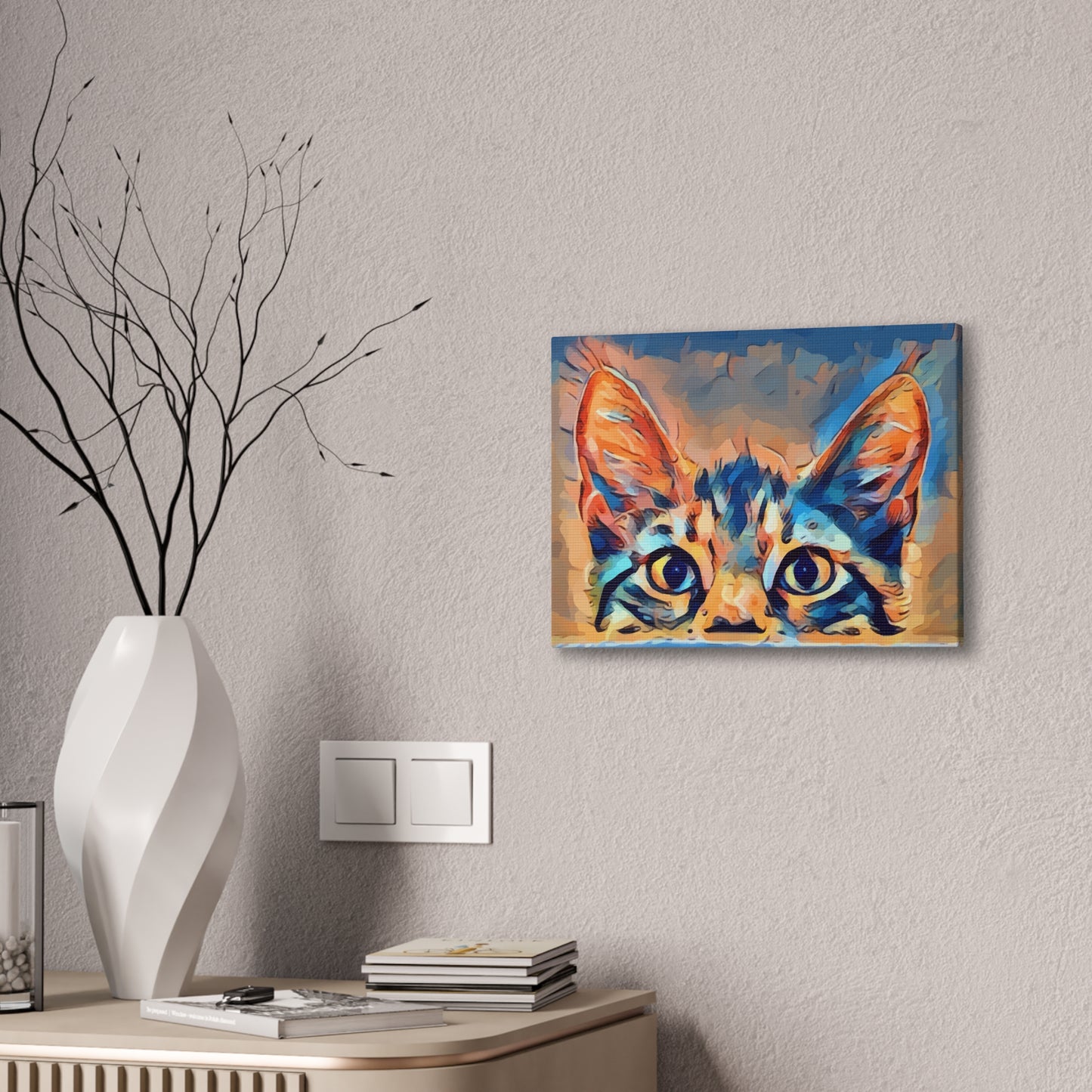 Spying Kitty - Canvas Stretched, 0.75"