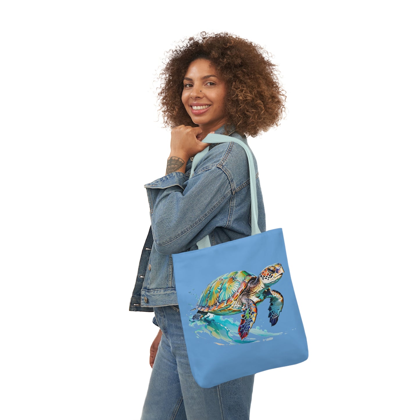 Turtle - Canvas Tote Bag, 5-Color Straps