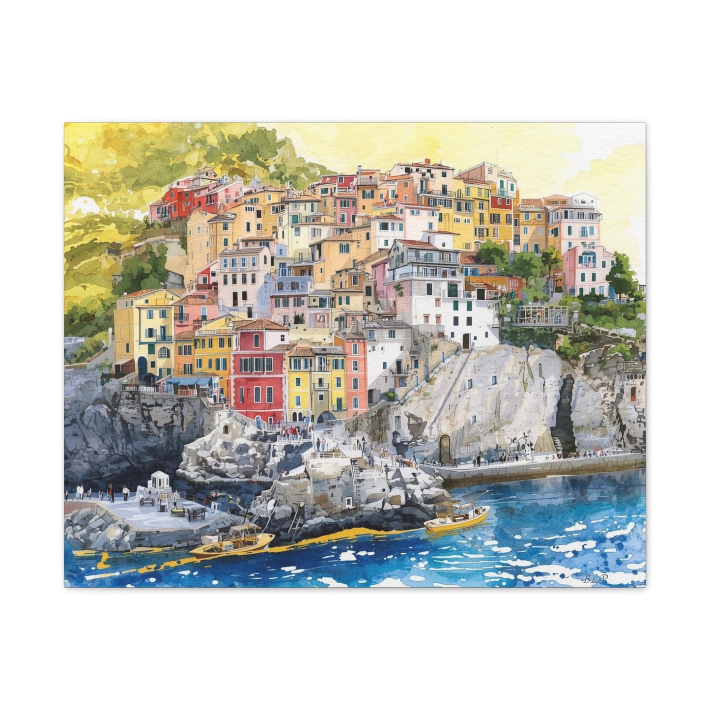 Italian Coastal City - Canvas Stretched, 0.75" - Wall Art 2026 - Scenes