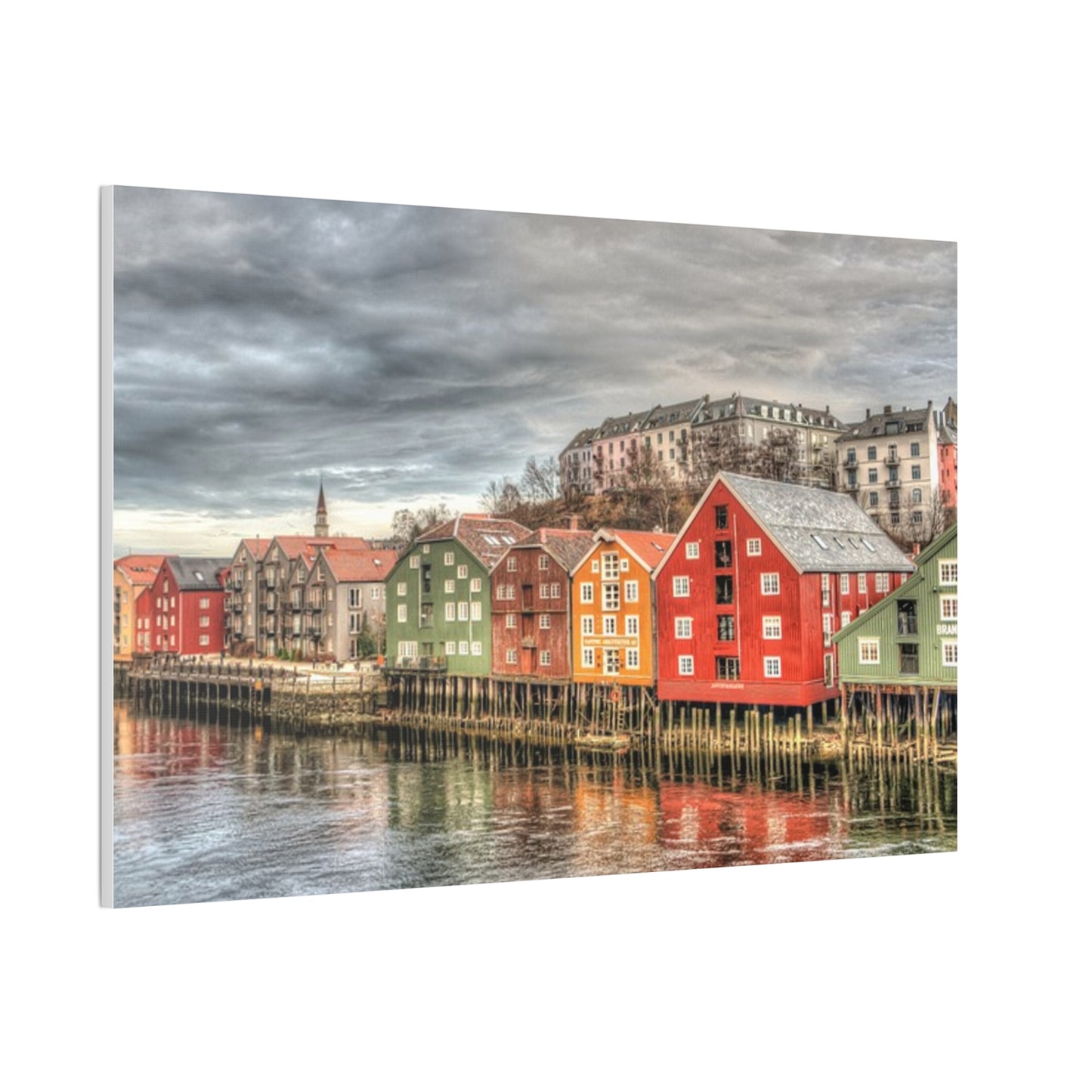 Dock Houses - Canvas Stretched, 0.75"