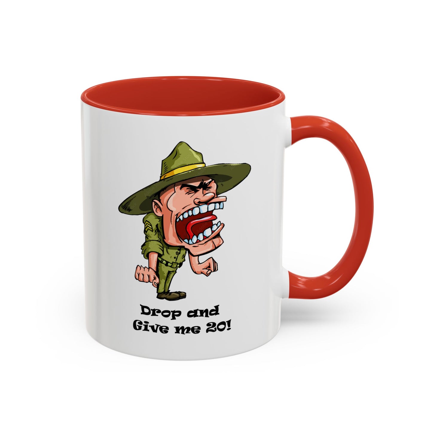 Drop and Give Me 20 - Accent Coffee Mug (11, 15oz) Whimsical and Military Mugs