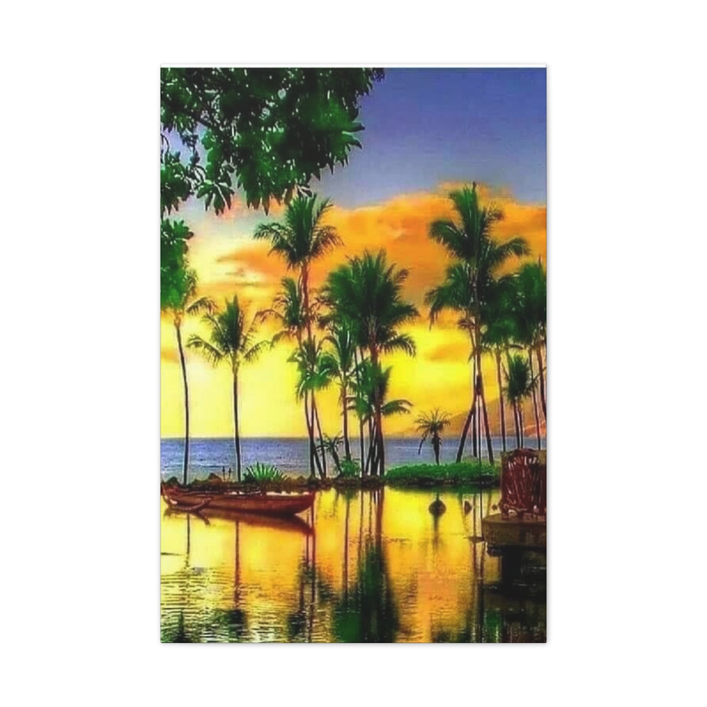 Island Lagoon - Canvas Stretched, 0.75"