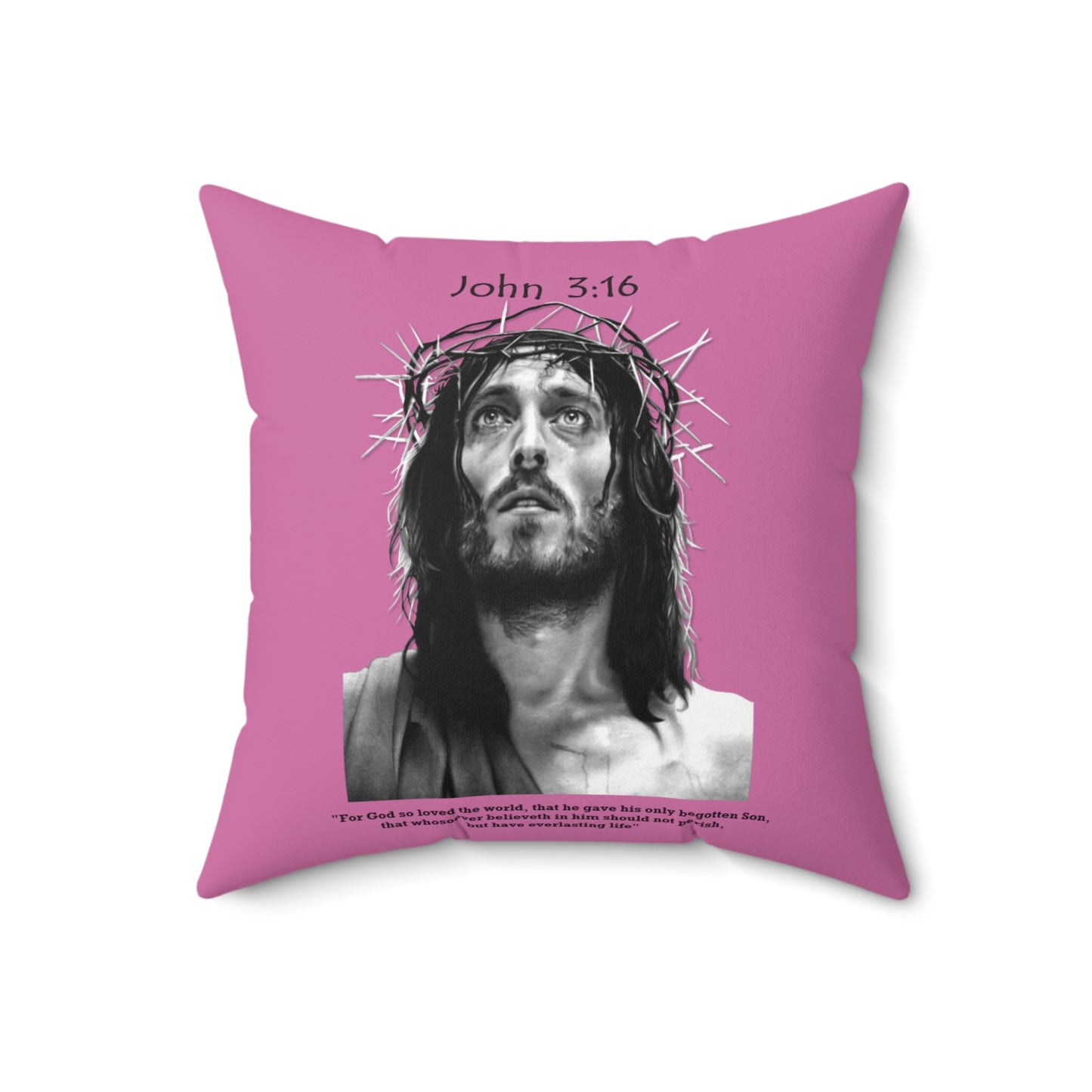 John 3:16 - Faux Suede Square Pillow - Easter