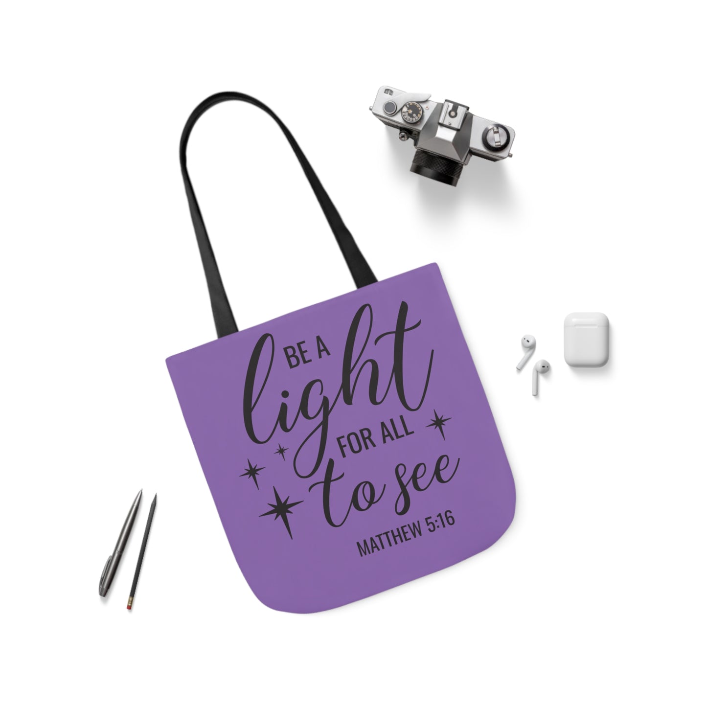 Be a light - Canvas Tote Bag, 5-Color Straps - Religion