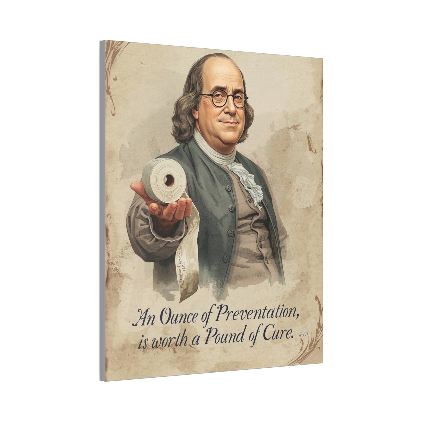 Franklin - Canvas Stretched, 0.75" - 2026 Wall Art - Bathroom Humor