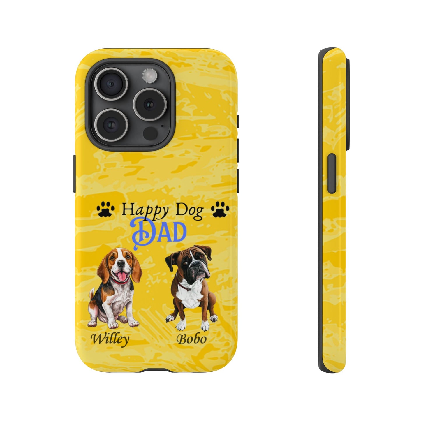 Happy Dog Dad - Personalized - Whimsical Phone Cases - Father's Day