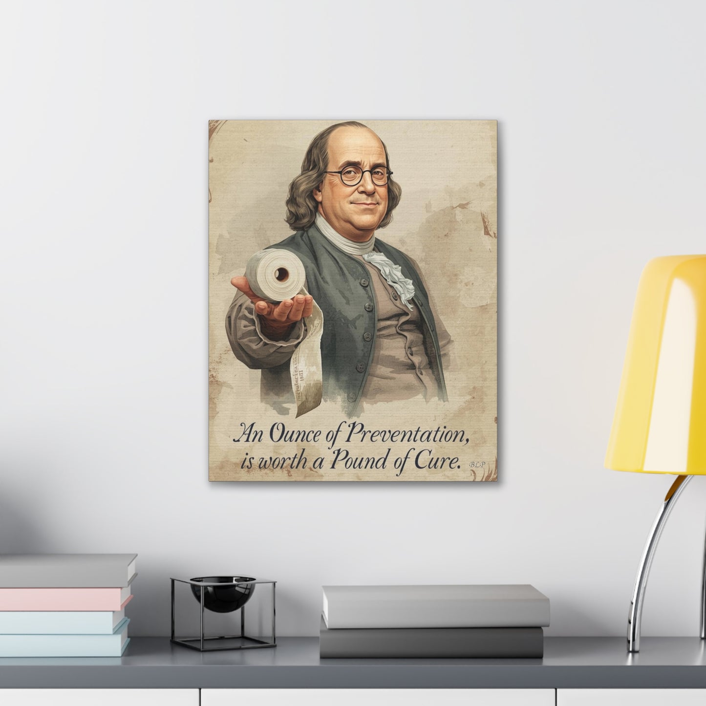 Franklin - Canvas Stretched, 0.75" - 2026 Wall Art - Bathroom Humor