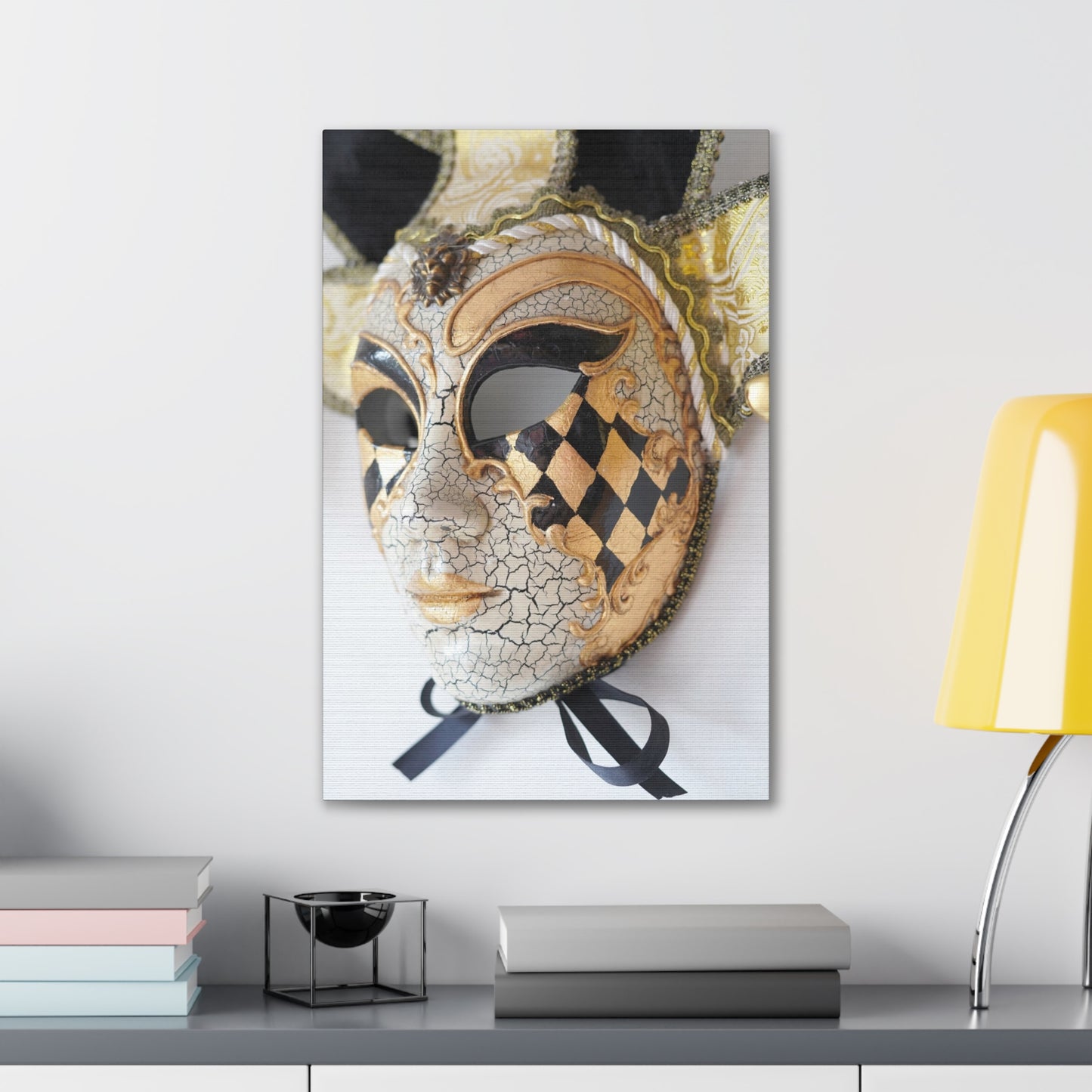 Gold and Silver Mask - Canvas Stretched, 0.75"