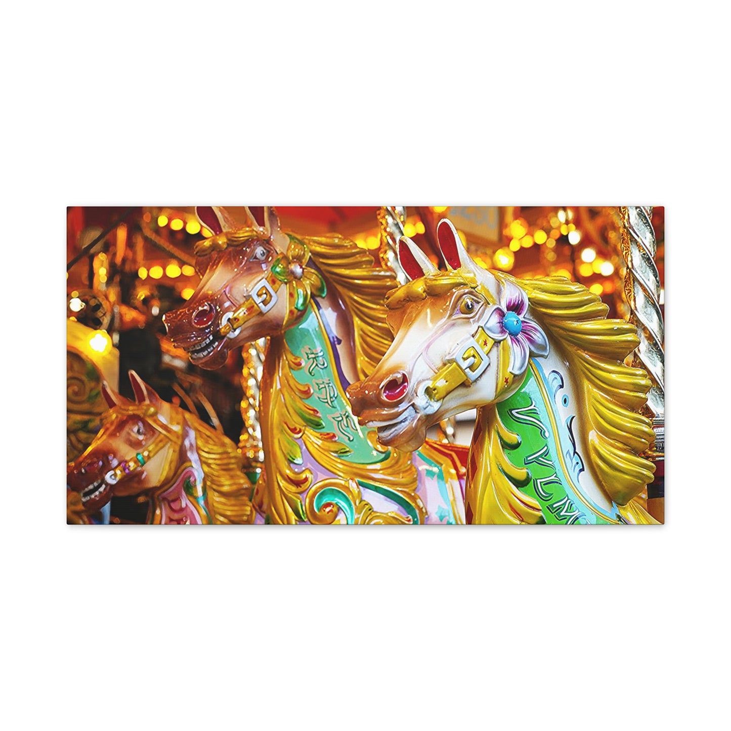 Carousel Horses 1 - Canvas Stretched, 0.75"