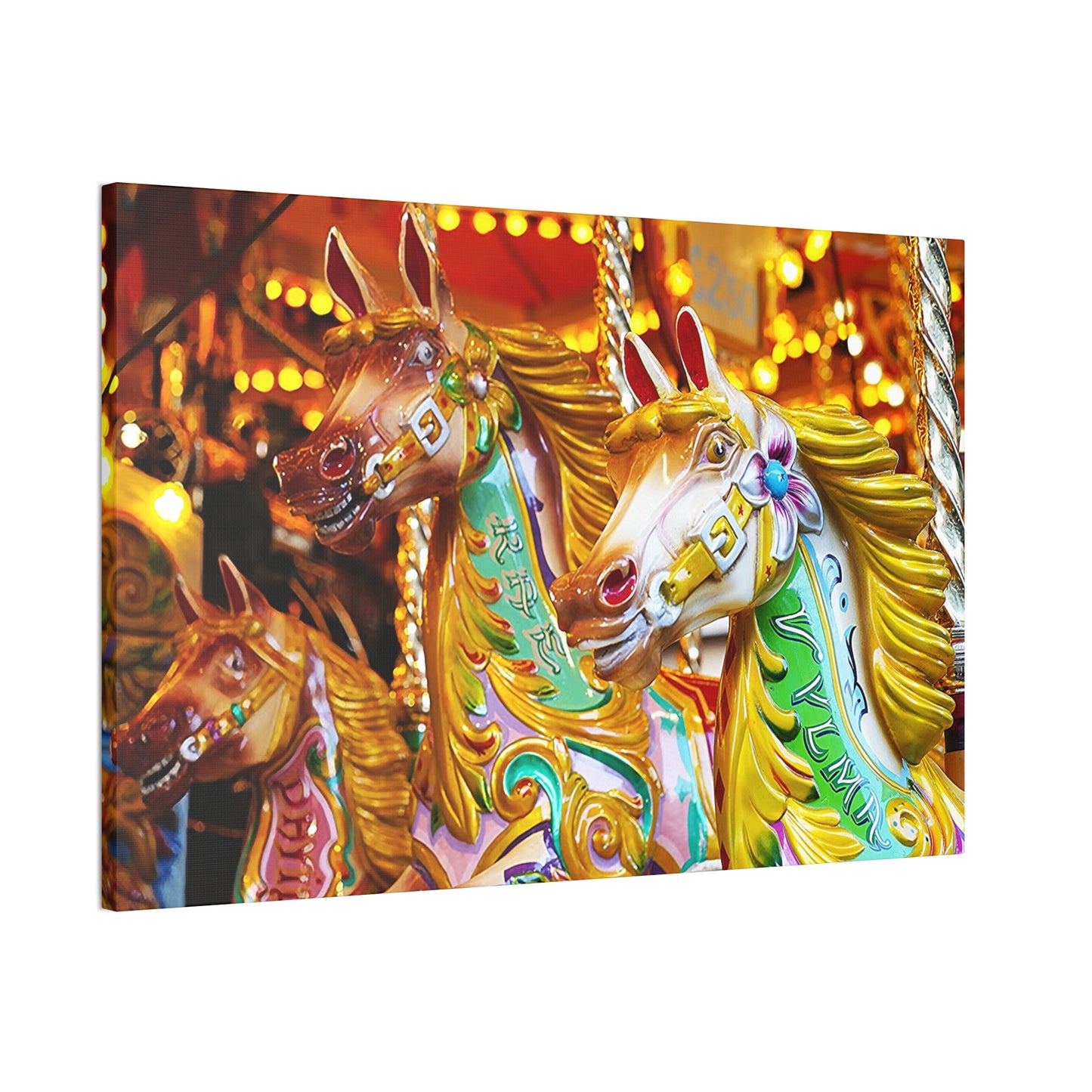 Carousel Horses 1 - Canvas Stretched, 0.75"