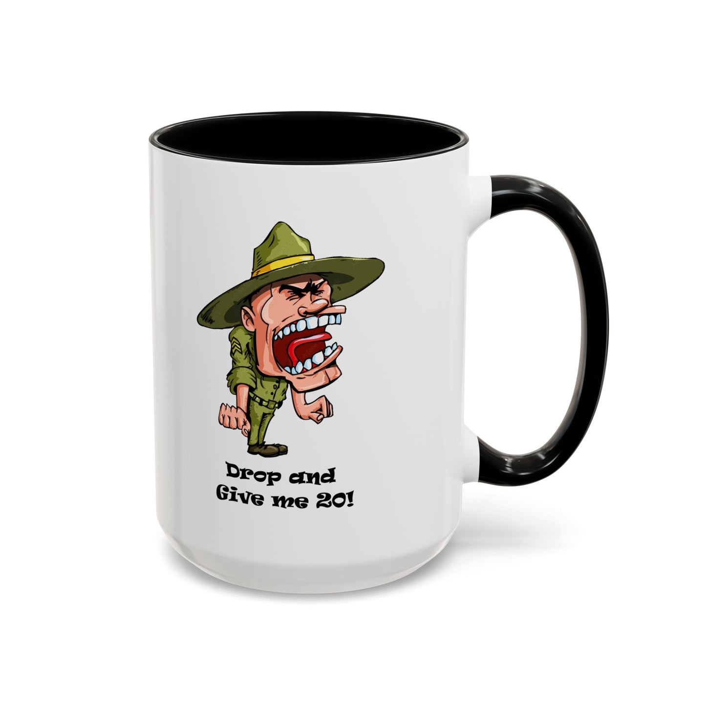 Drop and Give Me 20 - Accent Coffee Mug (11, 15oz) Whimsical and Military Mugs