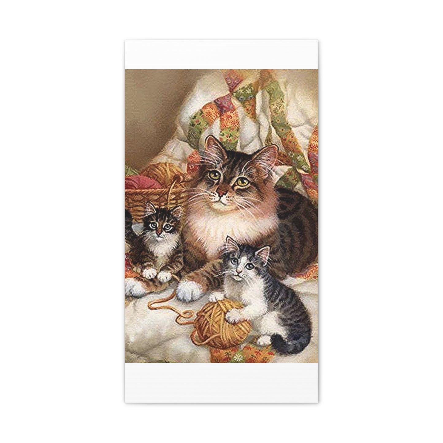 Kitty Family - Canvas Stretched, 0.75"