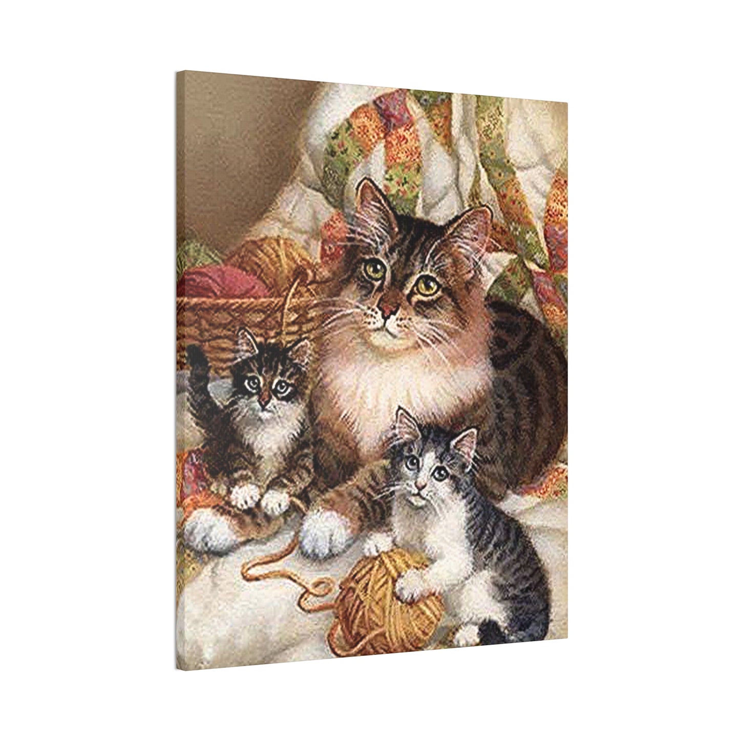 Kitty Family - Canvas Stretched, 0.75"