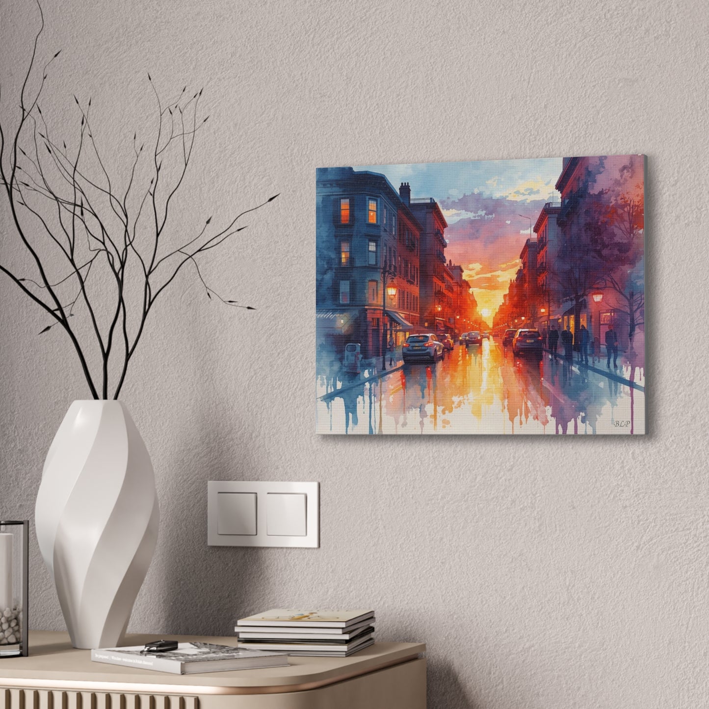 City Street - Canvas Stretched, 0.75" - 2026 Wall Art - Places
