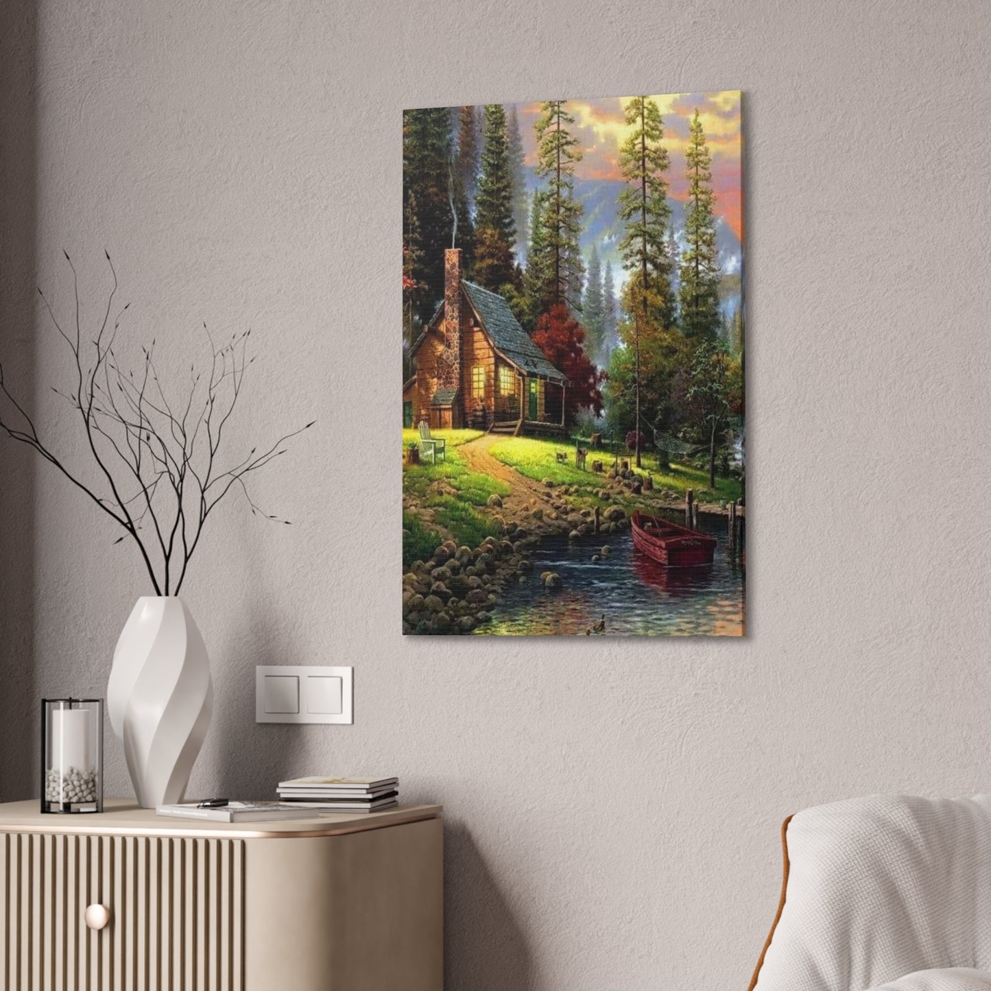 Cabin in the Woods - Canvas Stretched, 0.75"