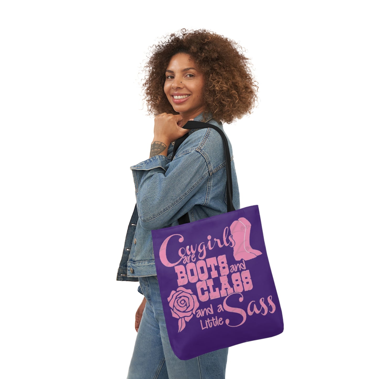 Cowgirl - Canvas Tote Bag, 5-Color Straps