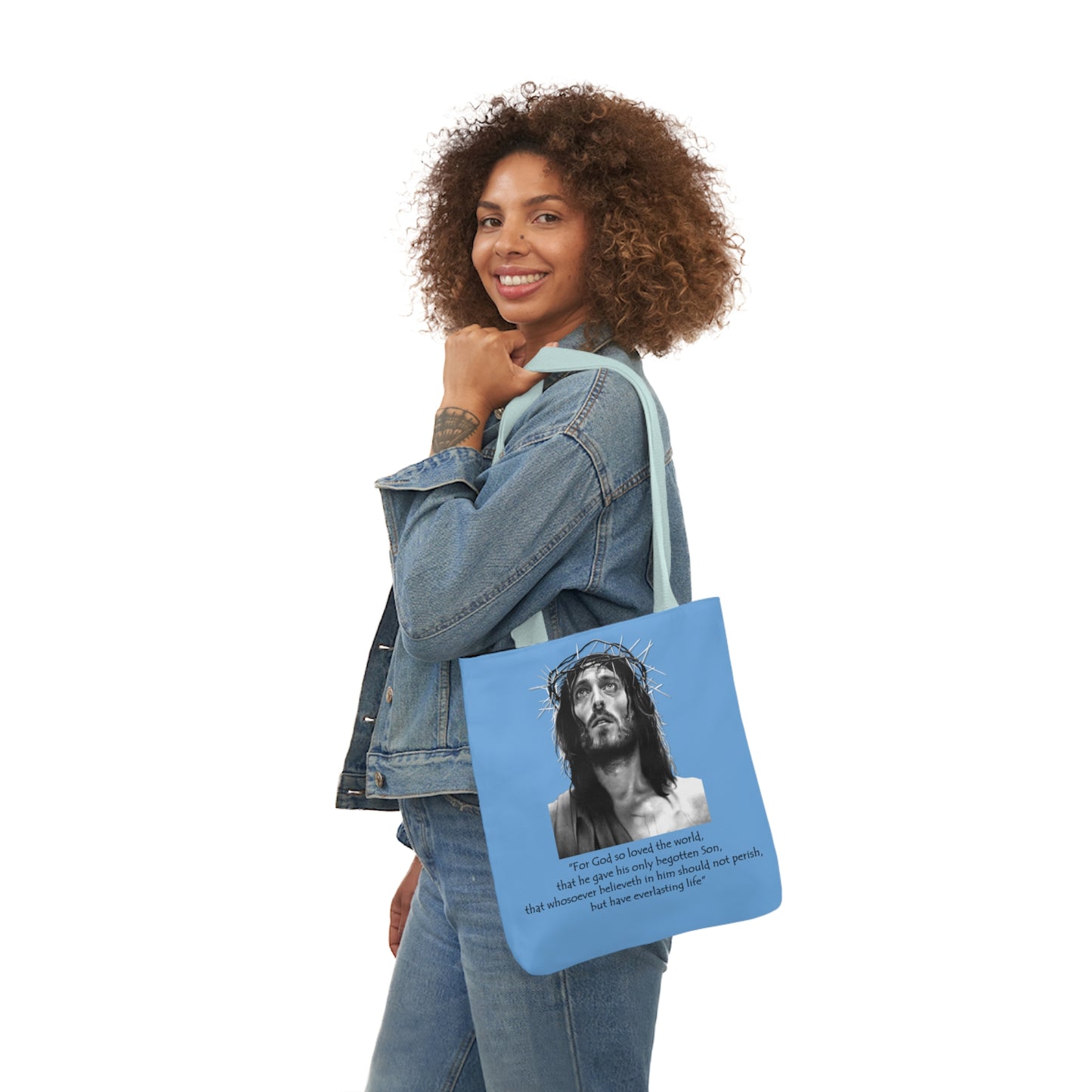 John 3:16 - Canvas Tote Bag, 5-Color Straps - Religion - Easter