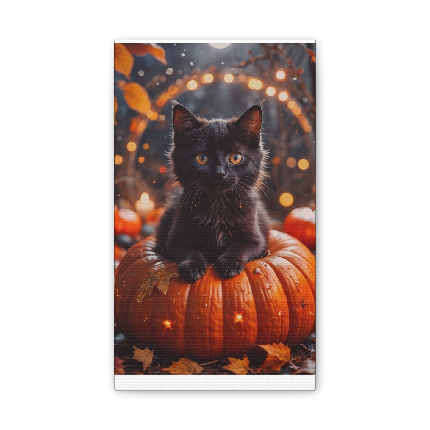 Kitty in Pumkin - Canvas Stretched, 0.75" - Halloween