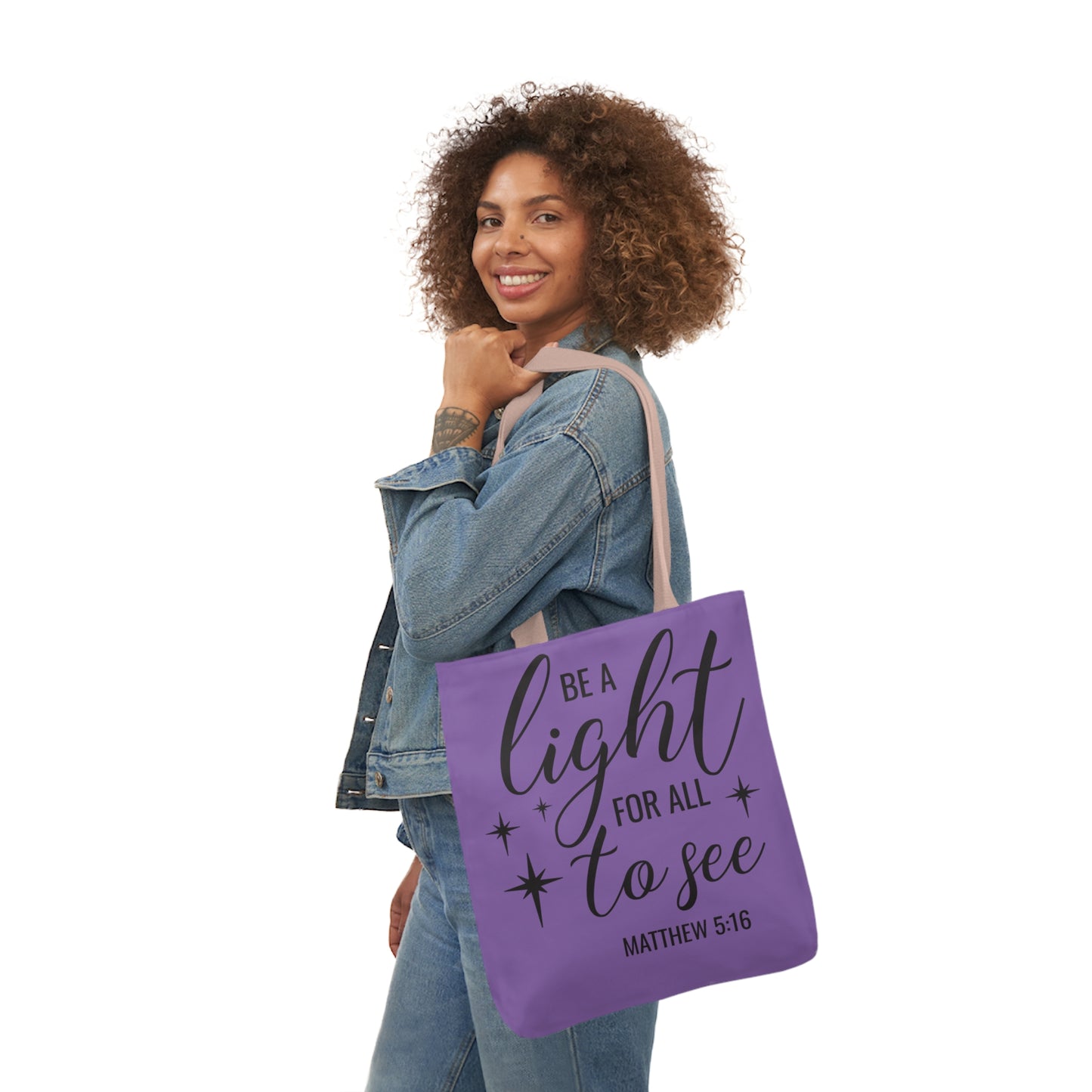 Be a light - Canvas Tote Bag, 5-Color Straps - Religion