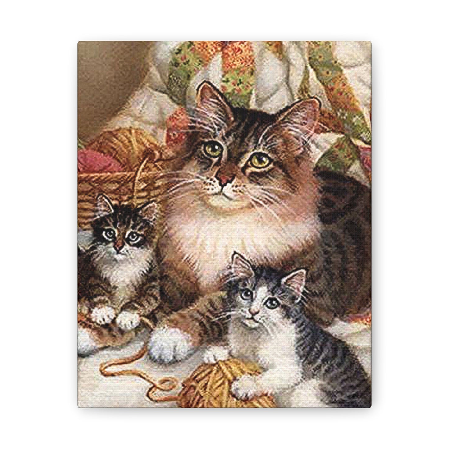 Kitty Family - Canvas Stretched, 0.75"