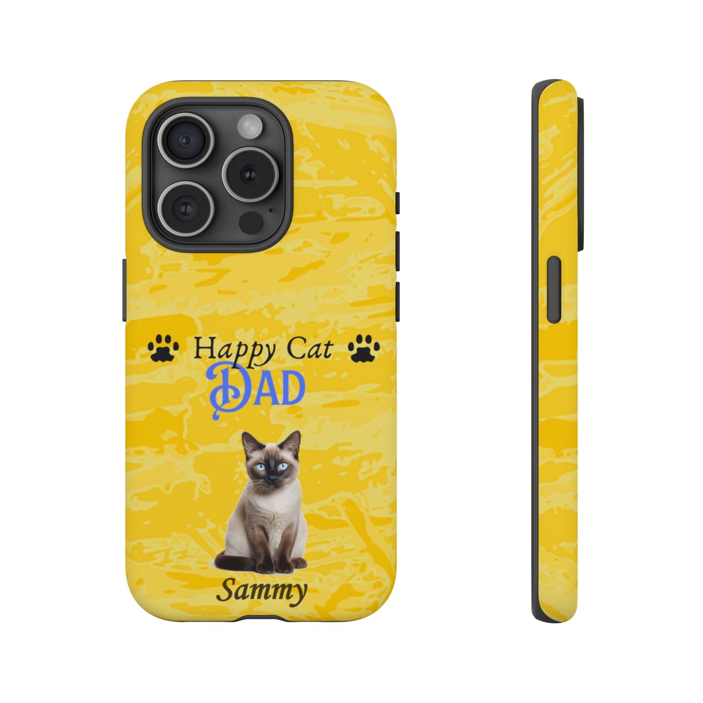 Happy Cat Dad - Personalized - Whimsical Phone Cases - Father's Day