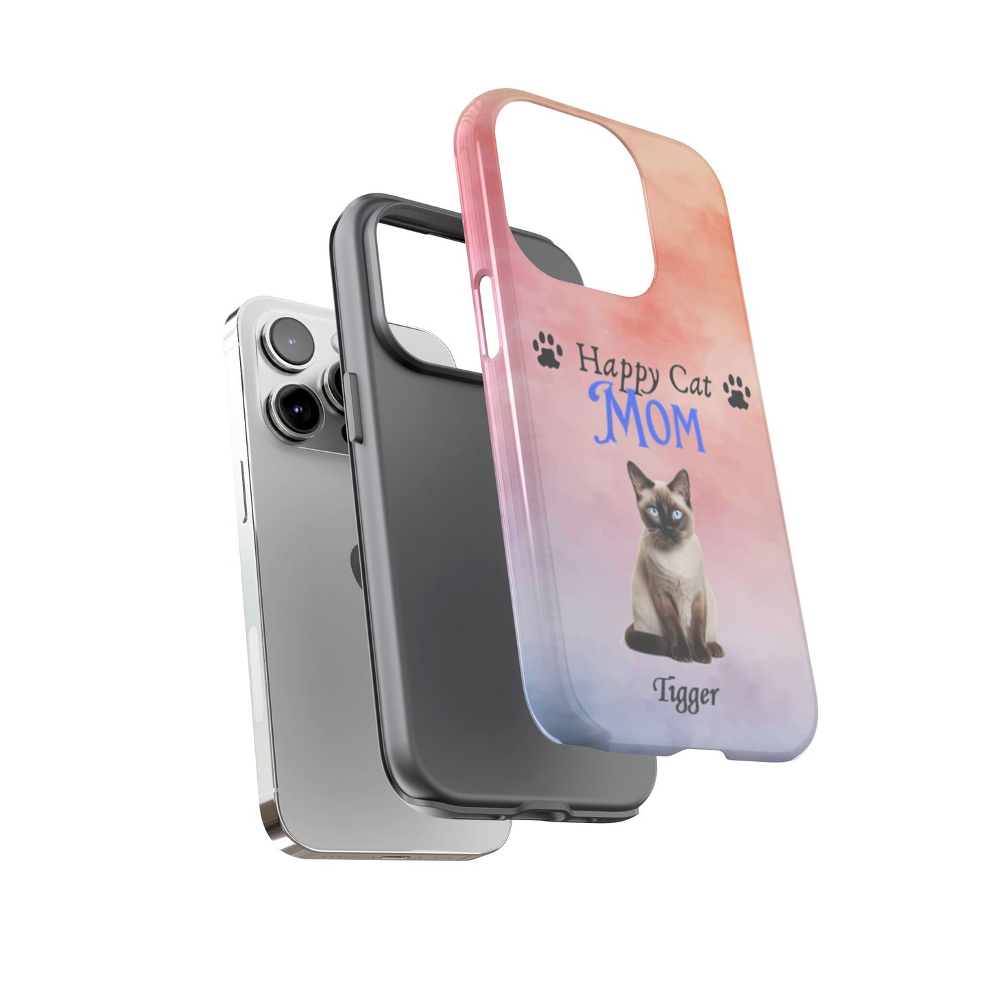 Happy Cat Mom - Personalized - Whimsical Phone Cases - Mother's Day