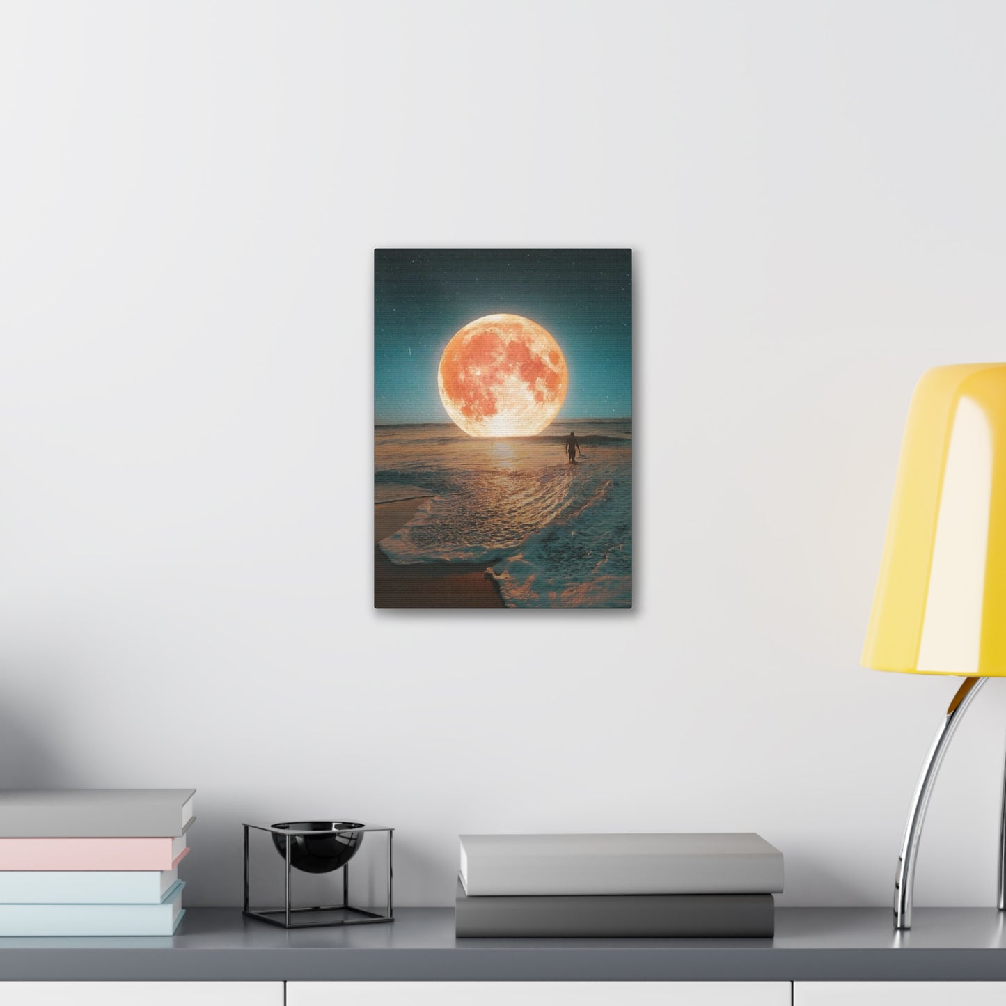 Moon on the water - Canvas Stretched, 0.75"