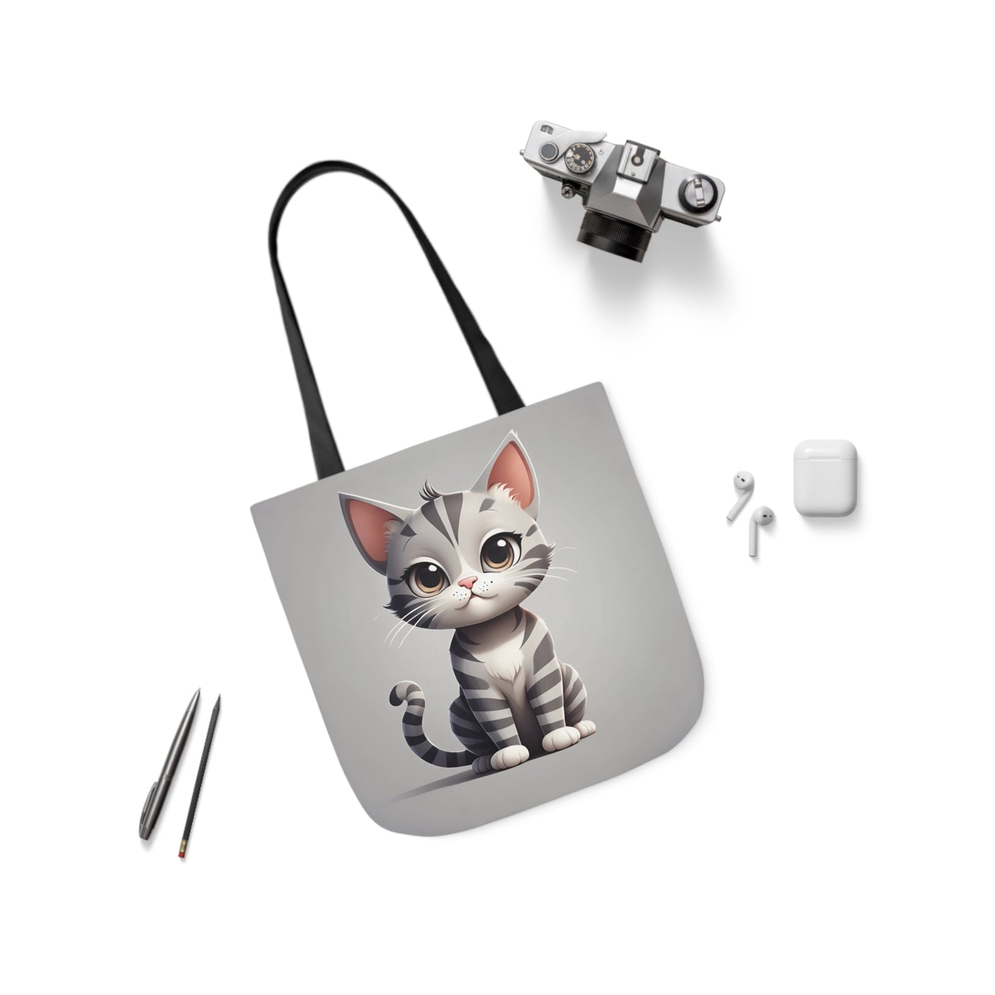 Kitty - Canvas Tote Bag, 5-Color Straps