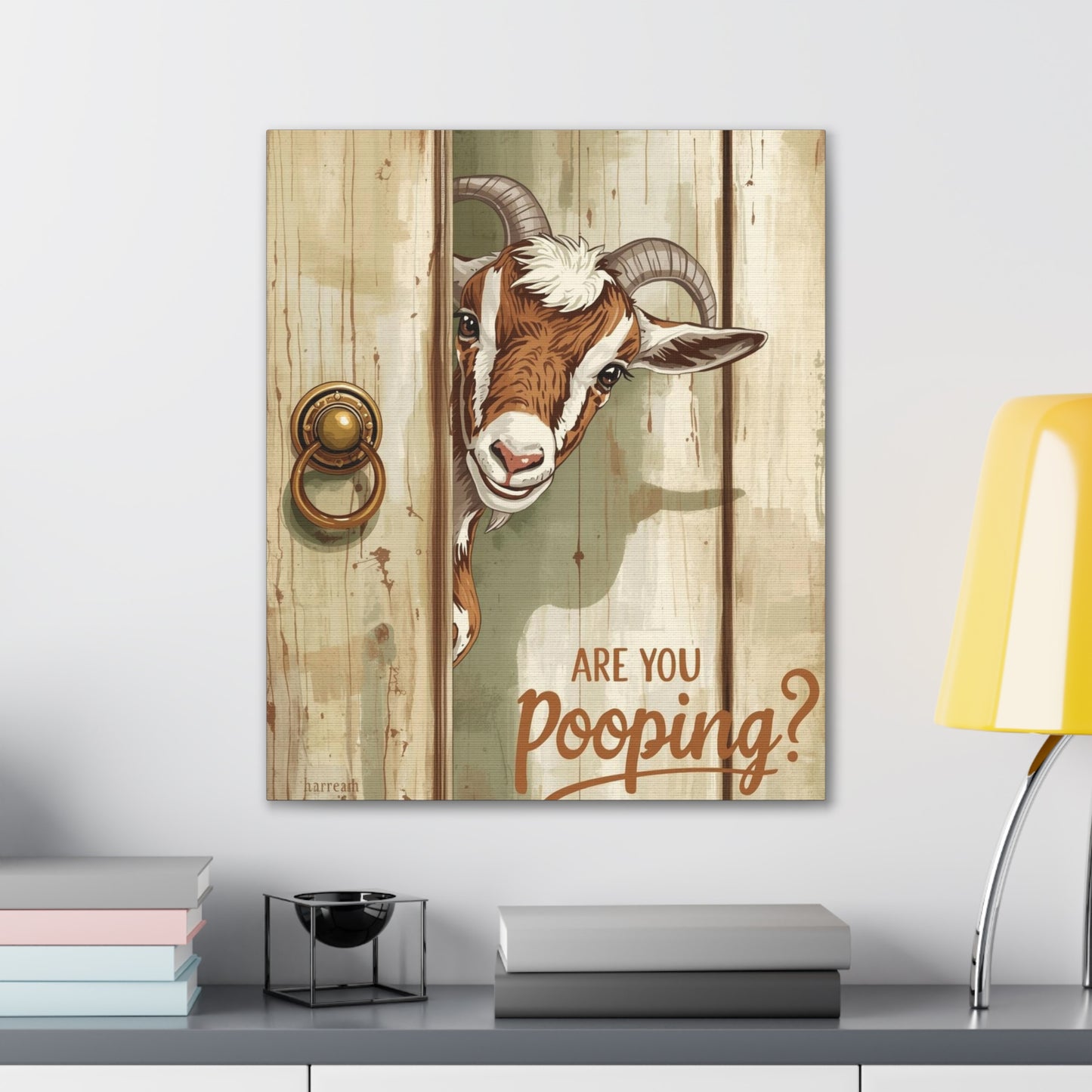 Are You Pooping - Canvas Stretched, 0.75" - 2026 Wall Art - Bathroom Humor