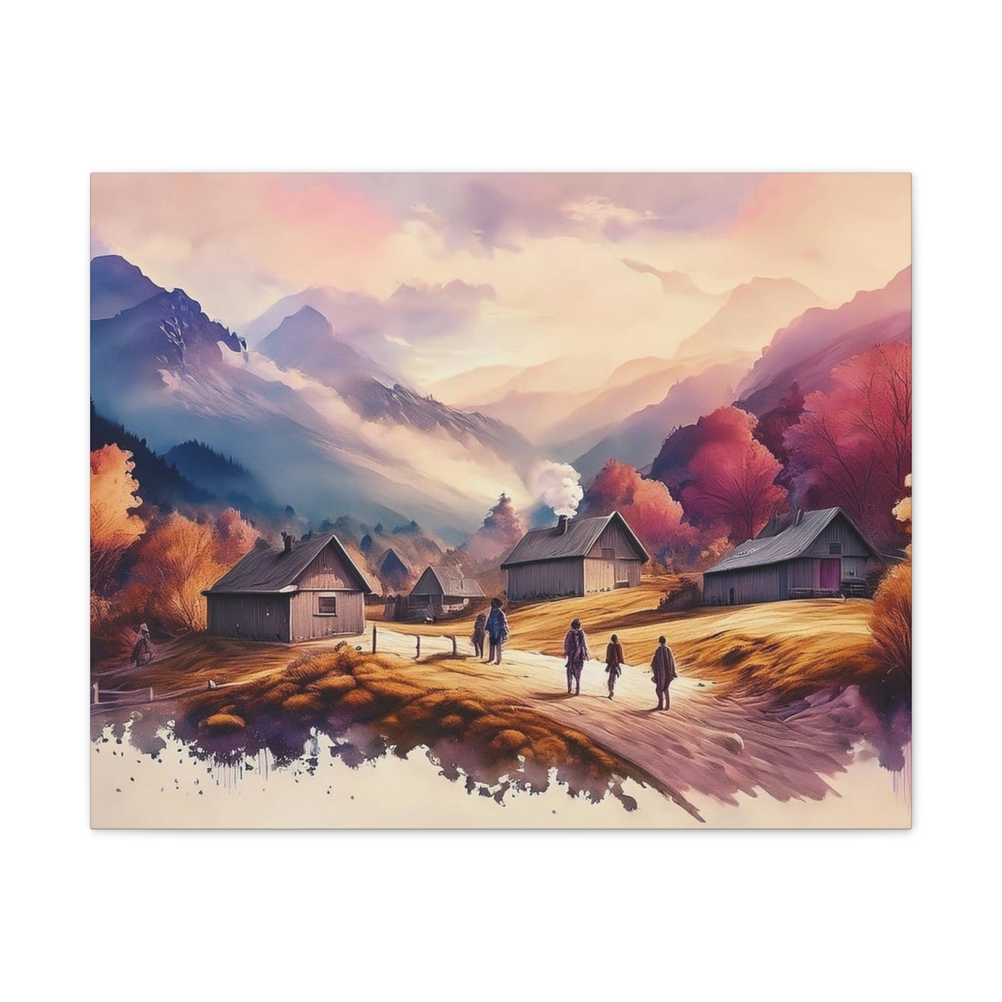 Village - Canvas Stretched, 0.75"