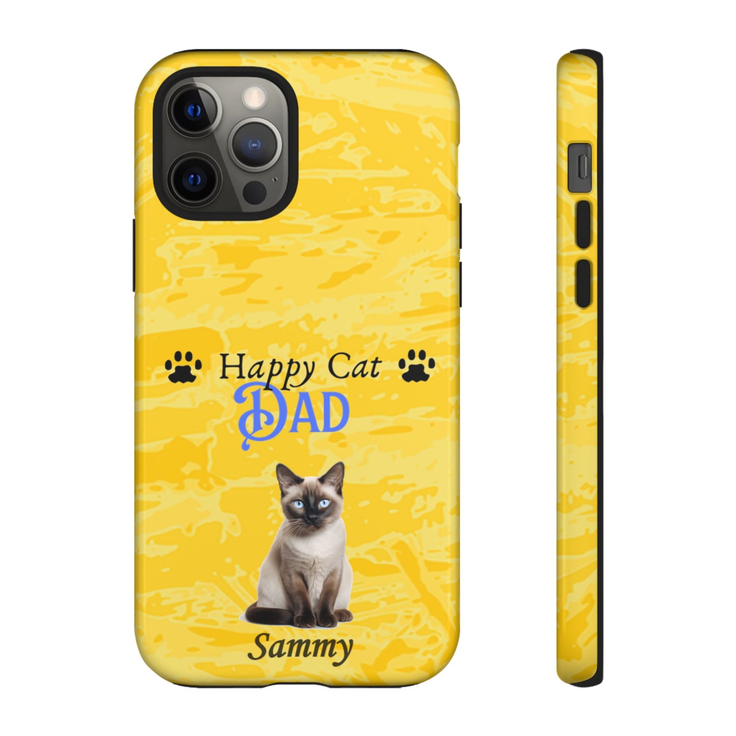 Happy Cat Dad - Personalized - Whimsical Phone Cases - Father's Day