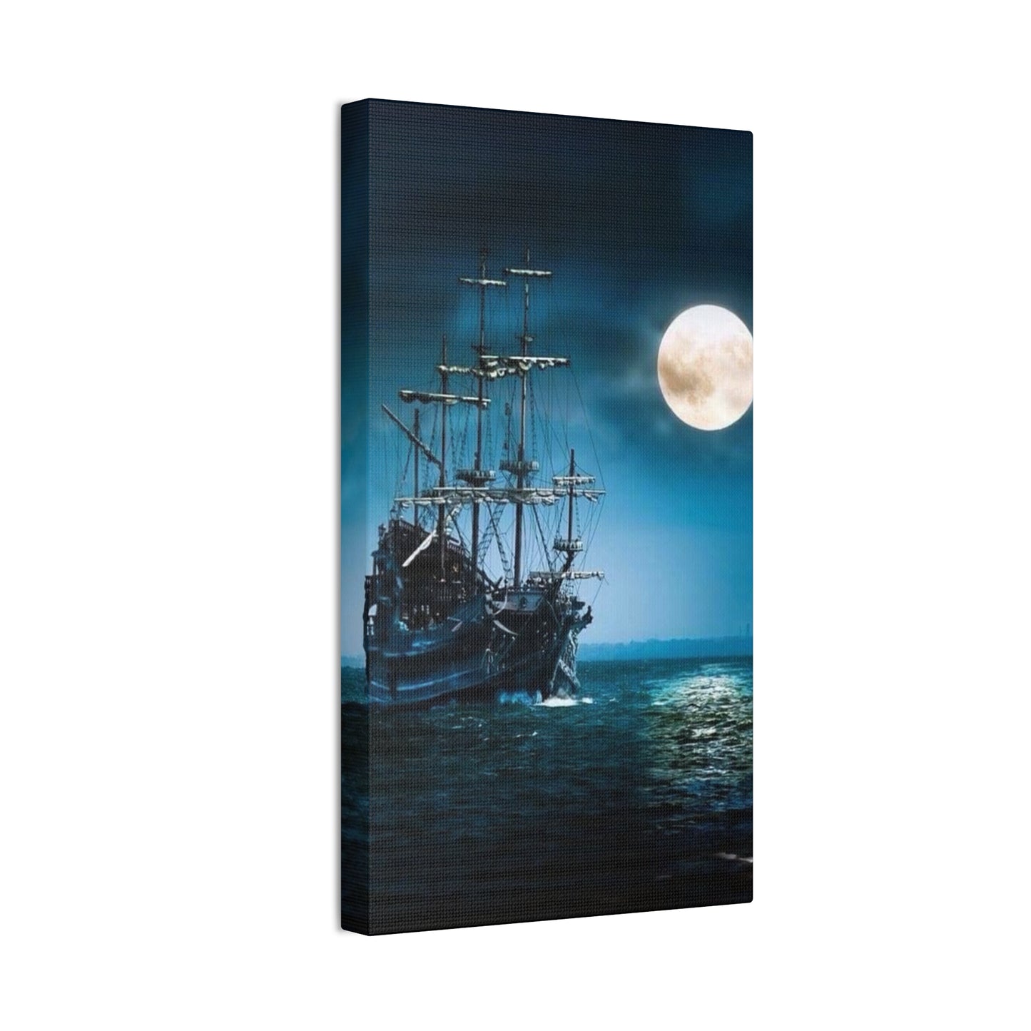 At Sea by Moonlight - Canvas Stretched, 0.75"