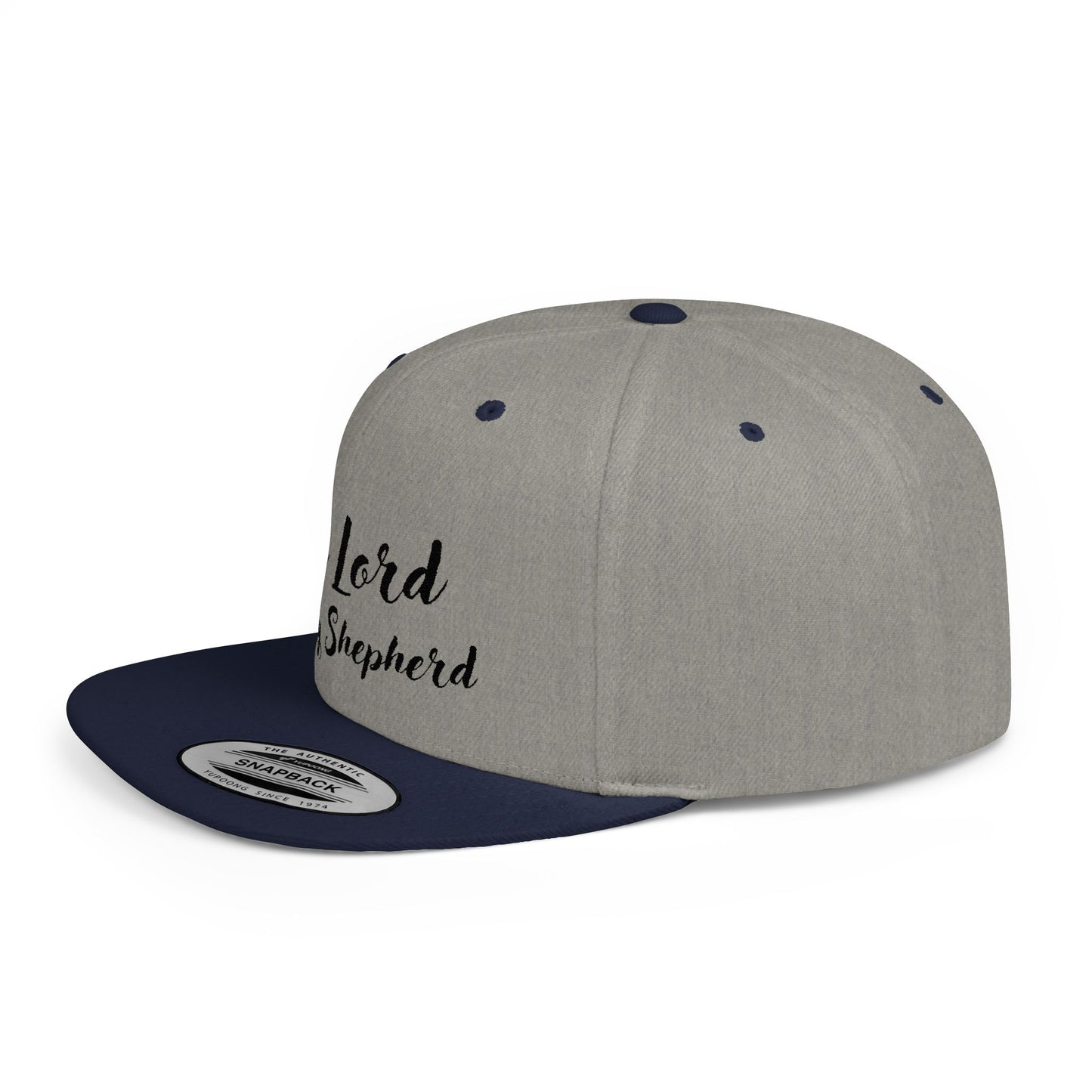 The Lord is My Shepherd - Black - Embroidered - Flat Bill Snapback - Base Ball Cap - Easter - Mother's Day - Father's Day