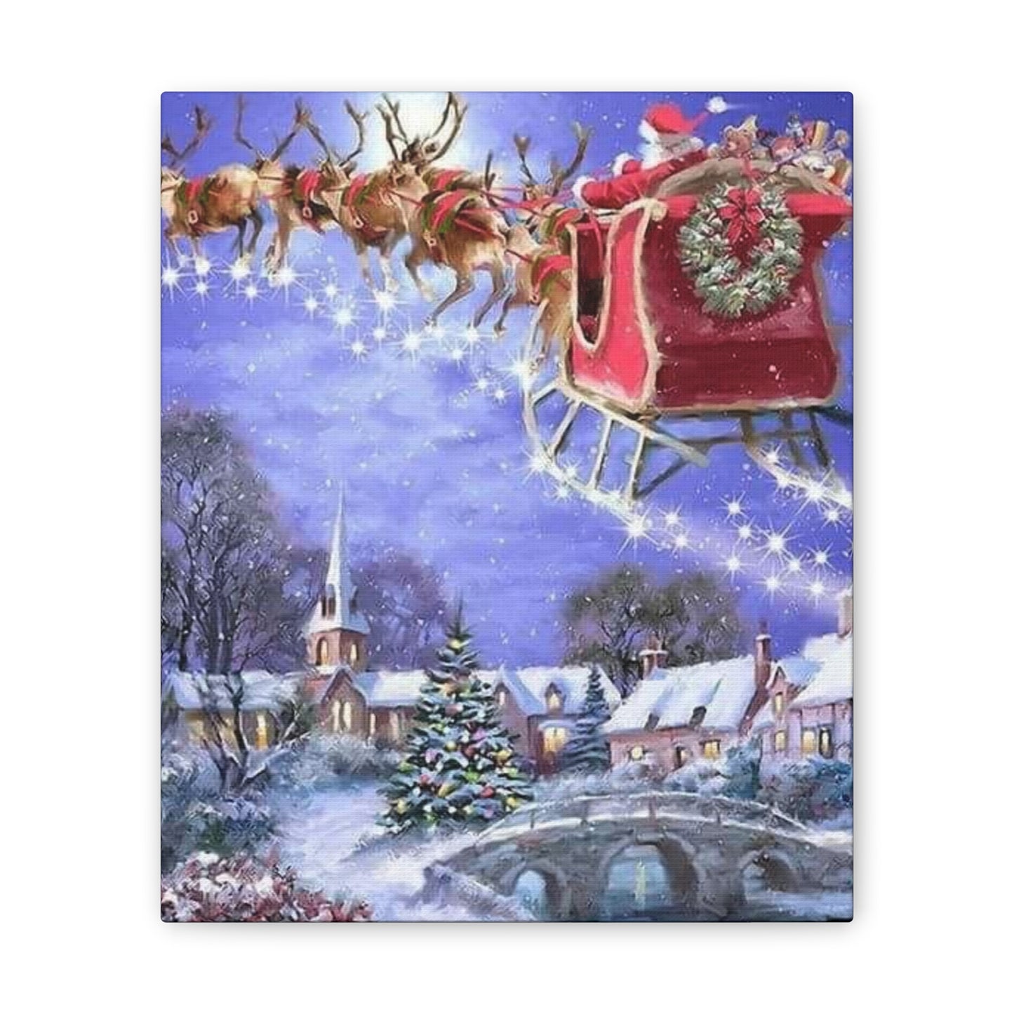 Santa's Coming - Canvas Stretched, 0.75" Christmas