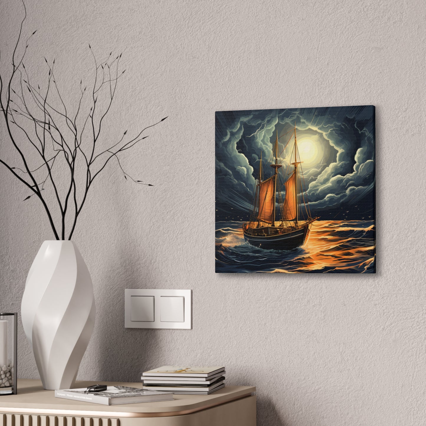 Sailing in the moonlight - Canvas Stretched, 0.75"