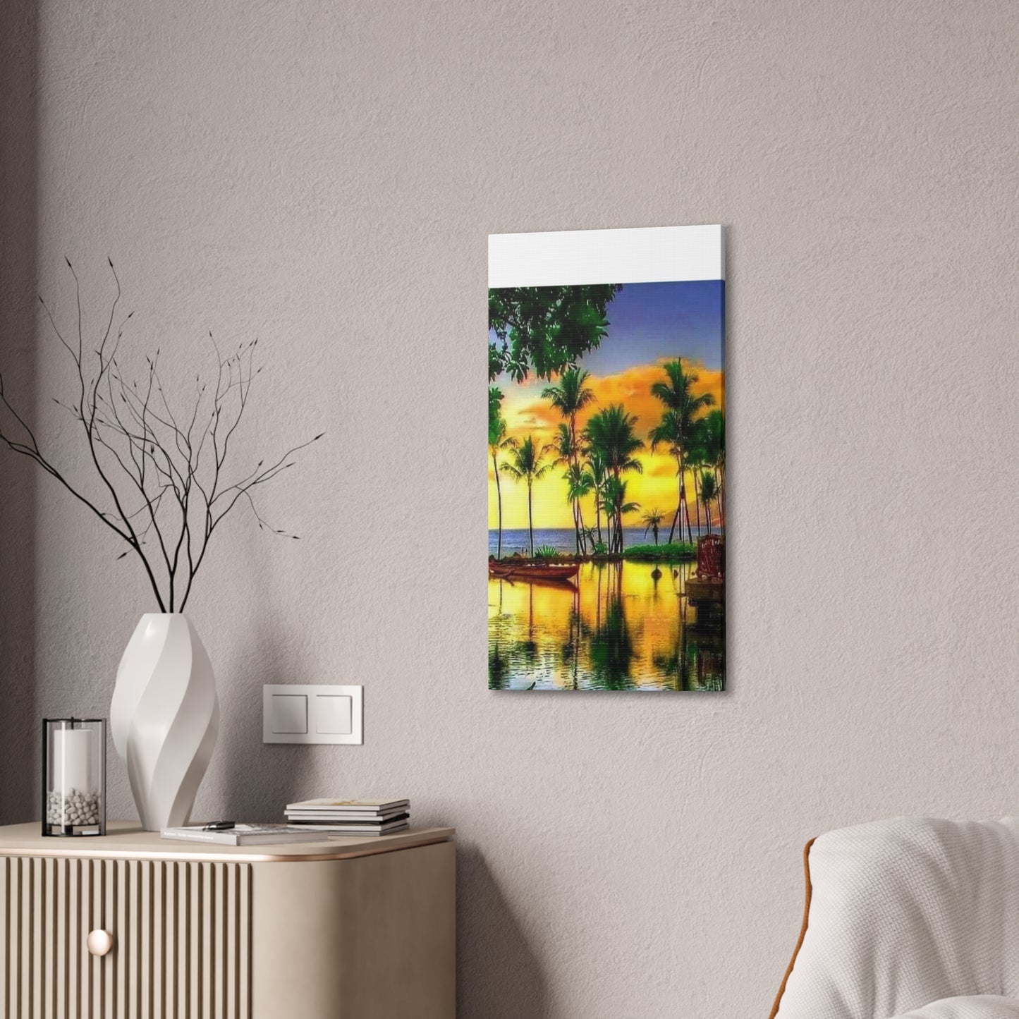 Island Lagoon - Canvas Stretched, 0.75"