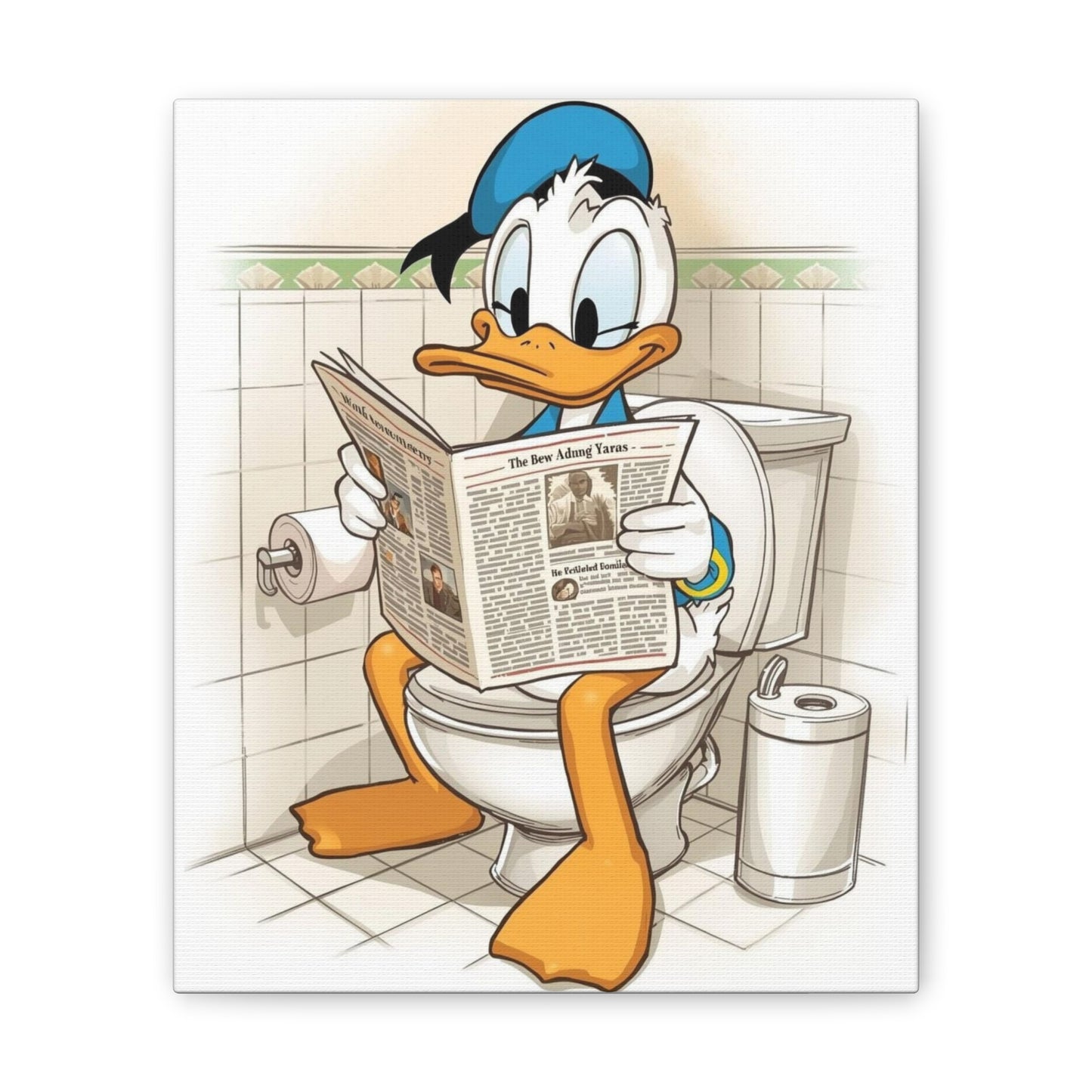 Duck in the Library - Canvas Stretched, 0.75 - Wall Art 2026 - Bathroom Humor"