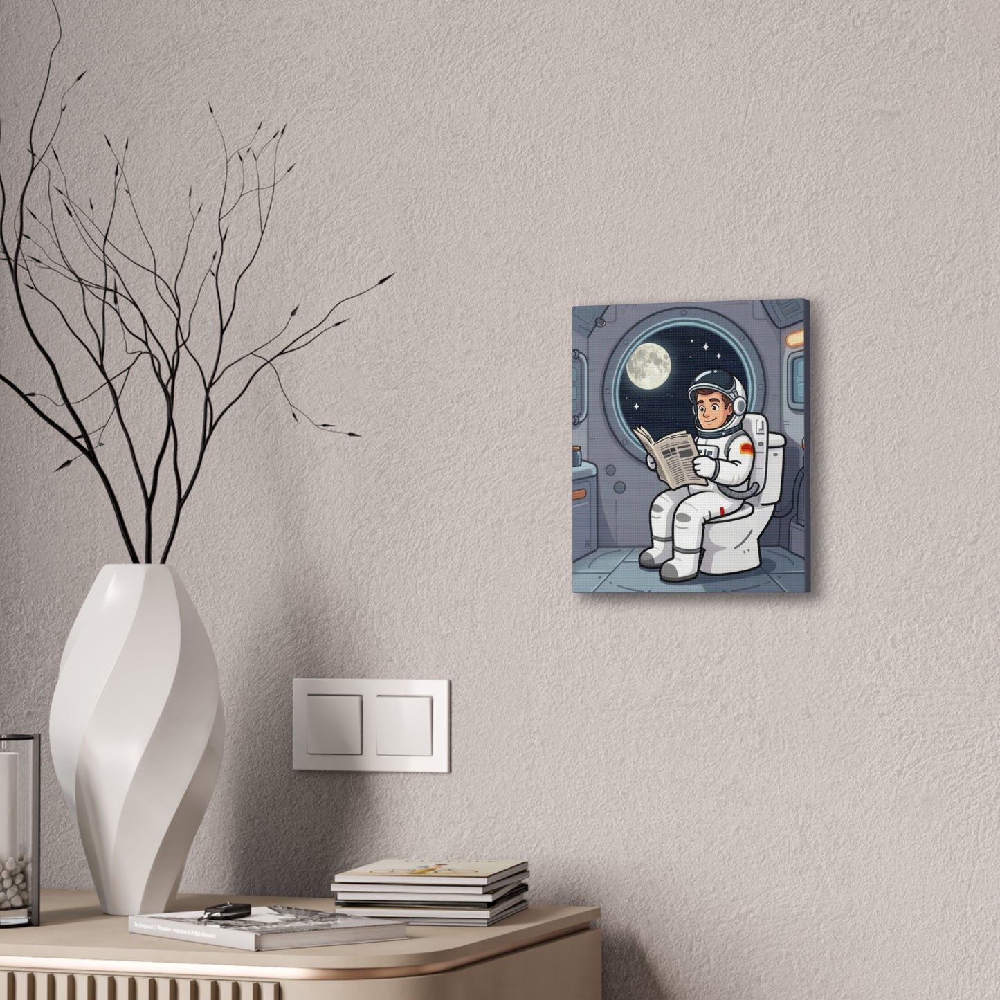 Space Library - Canvas Stretched, 0.75" - Wall Art 2026 - Bathroom Humor