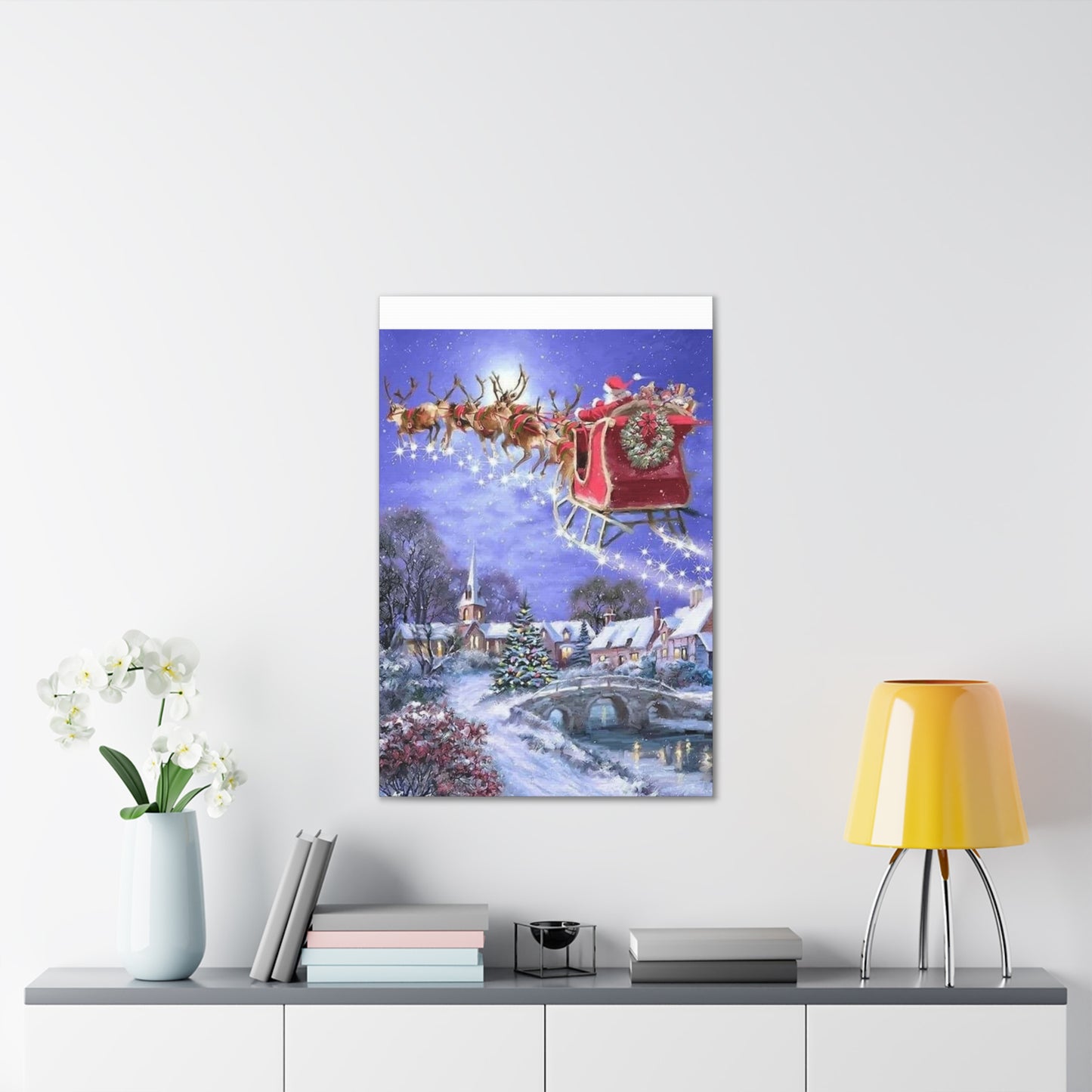 Santa's Coming - Canvas Stretched, 0.75" Christmas