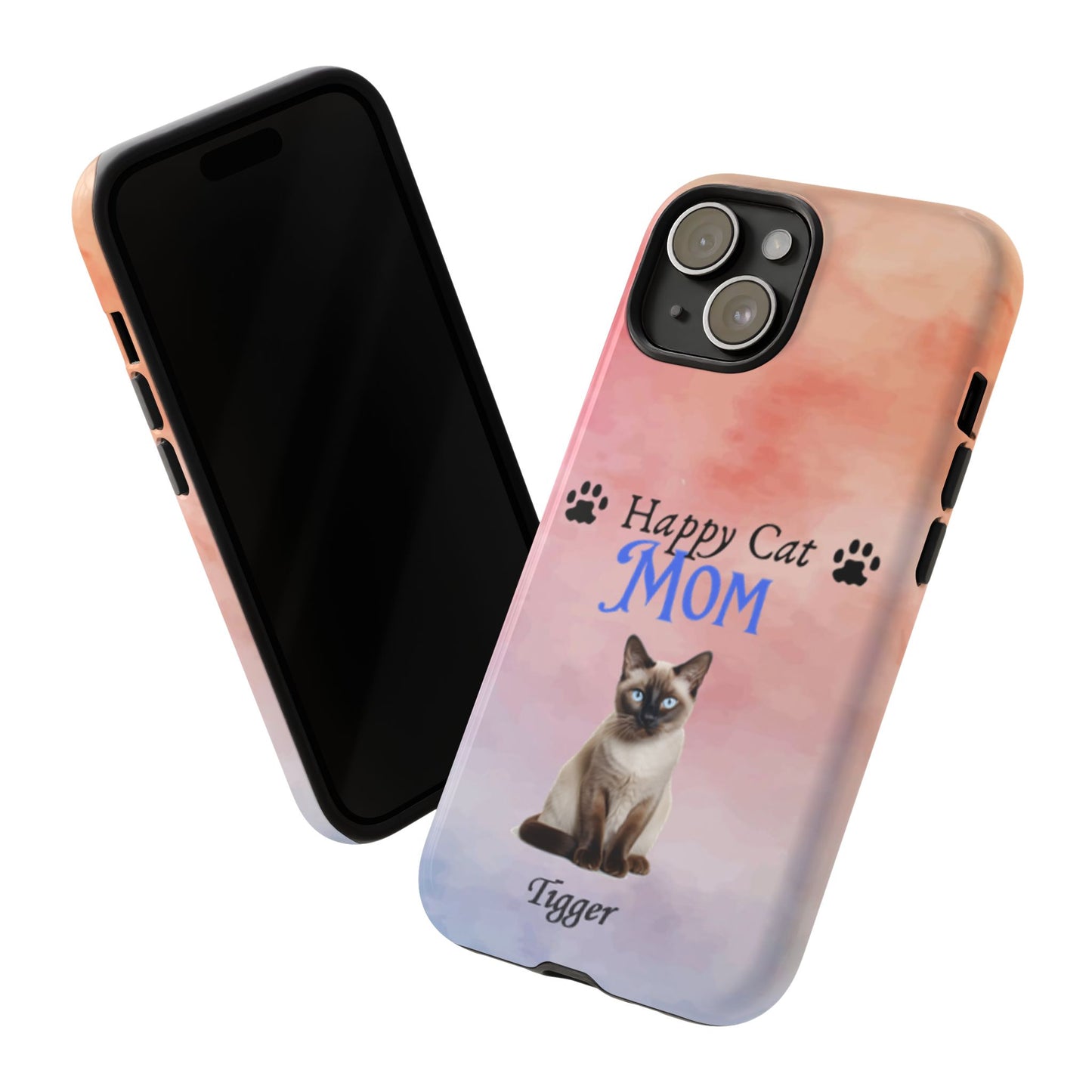 Happy Cat Mom - Personalized - Whimsical Phone Cases - Mother's Day