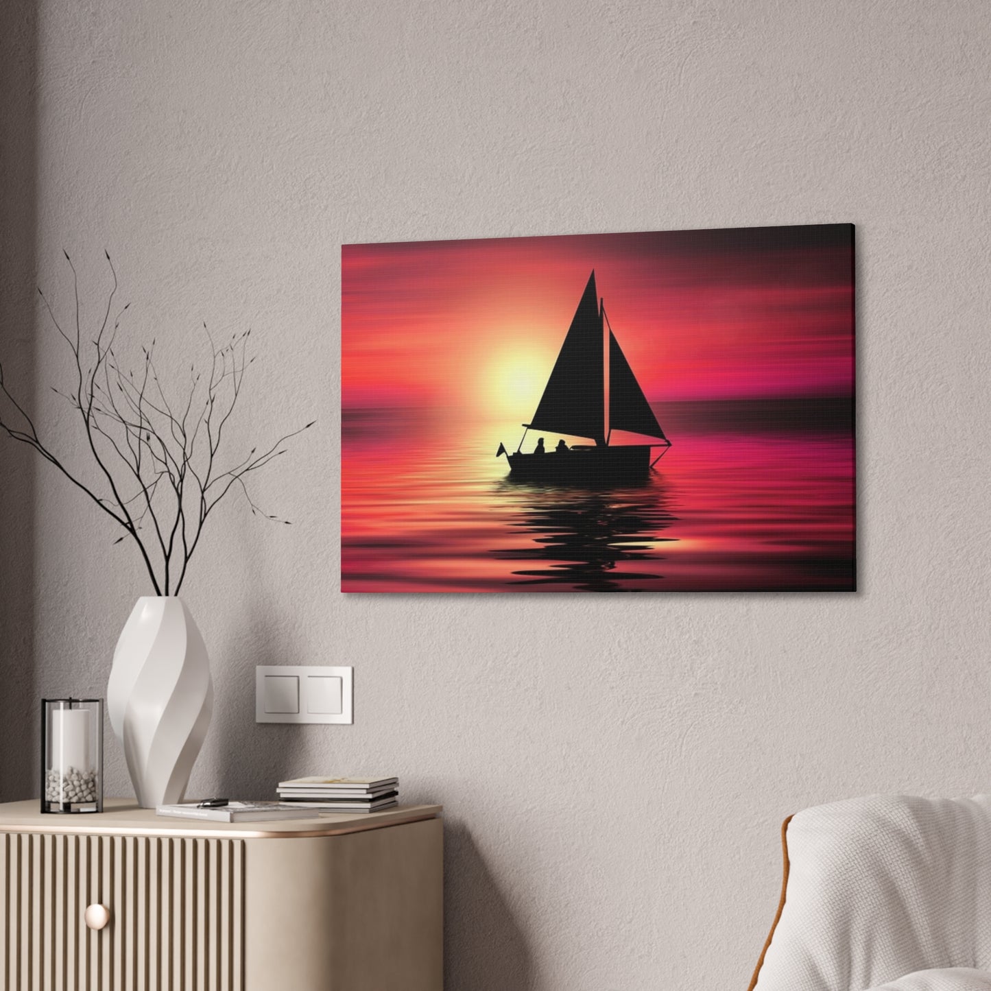 Sailing at Sunset - Canvas Stretched, 0.75"