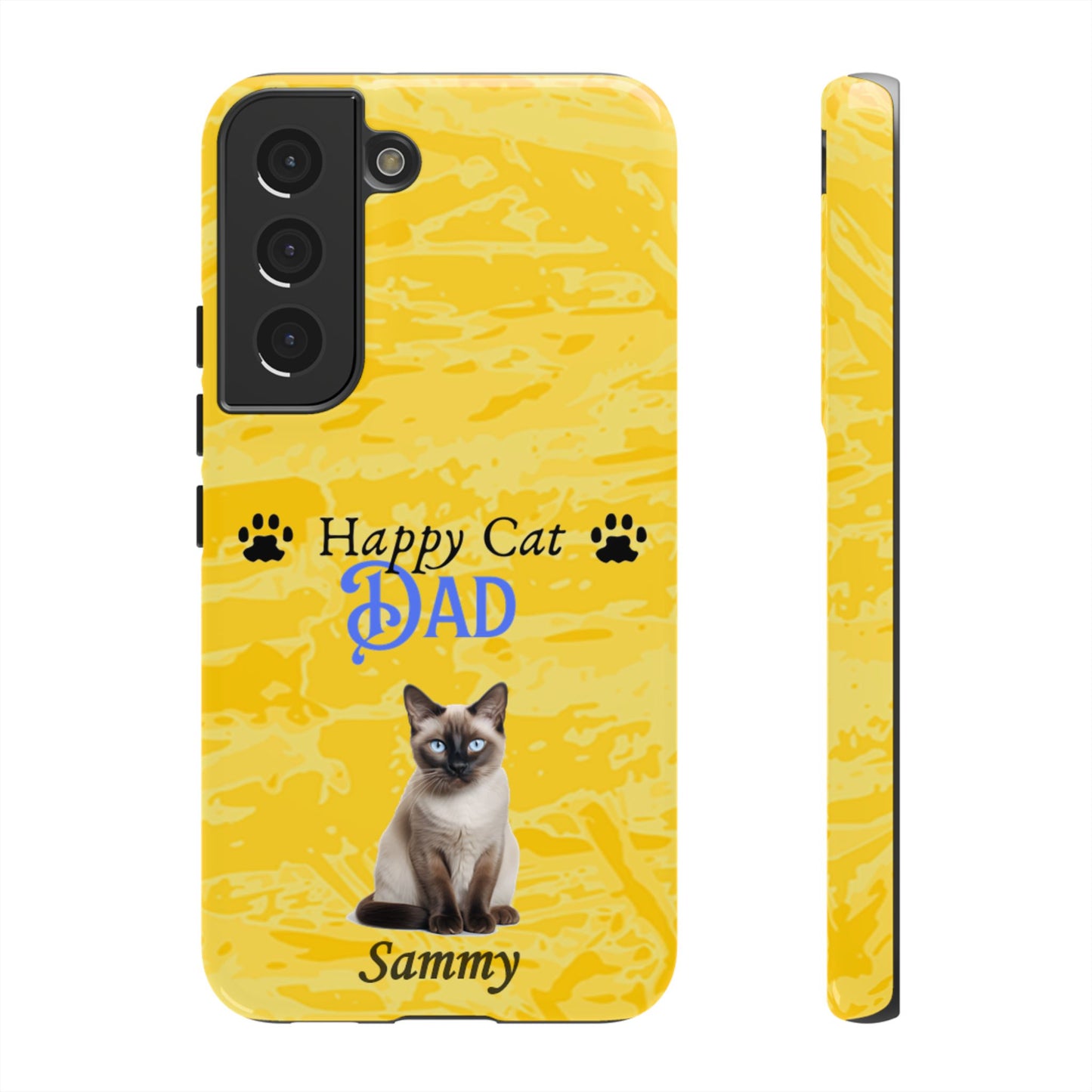 Happy Cat Dad - Personalized - Whimsical Phone Cases - Father's Day